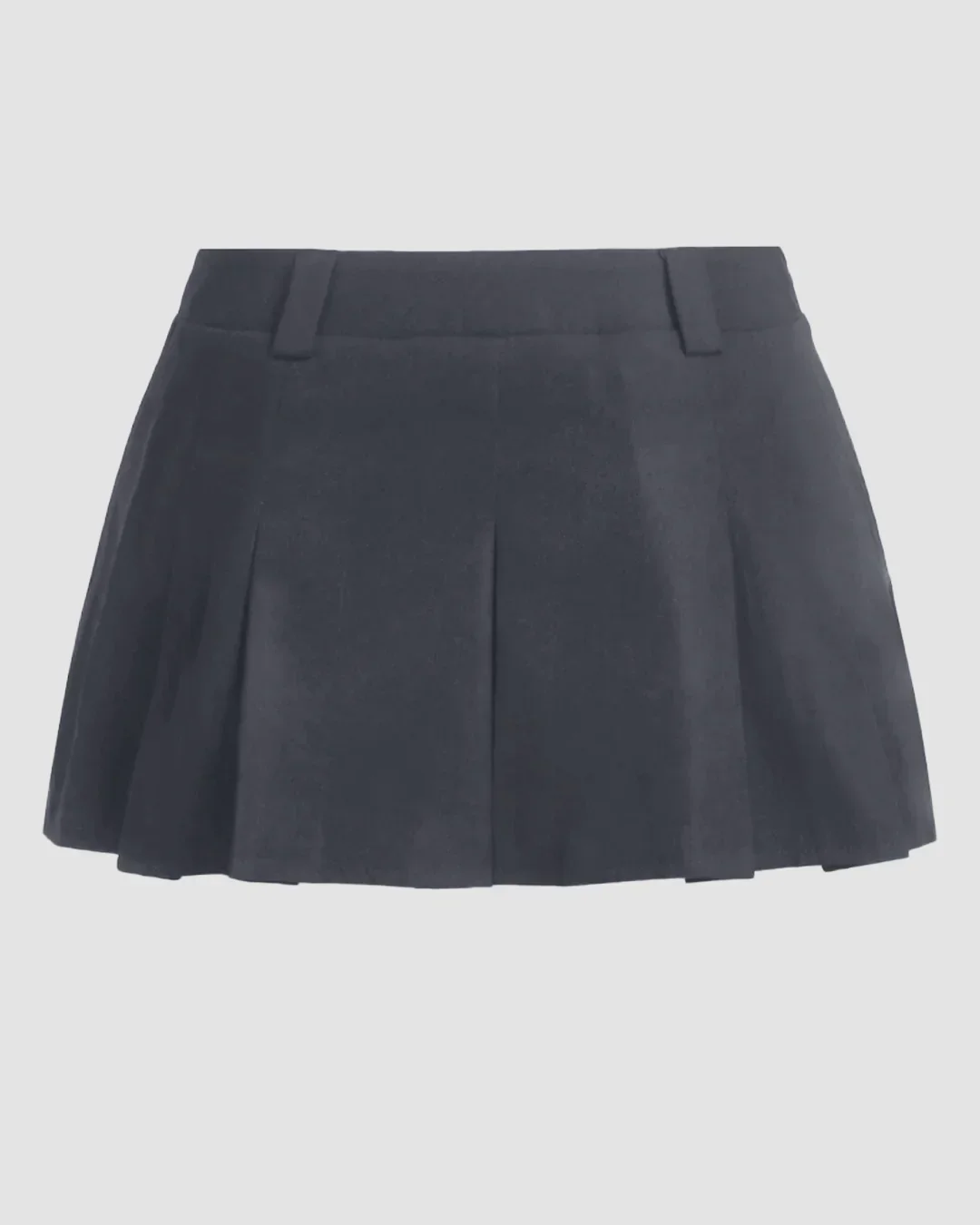 High-Waist Pleated Mini Skirt in Dark Grey - Image 2