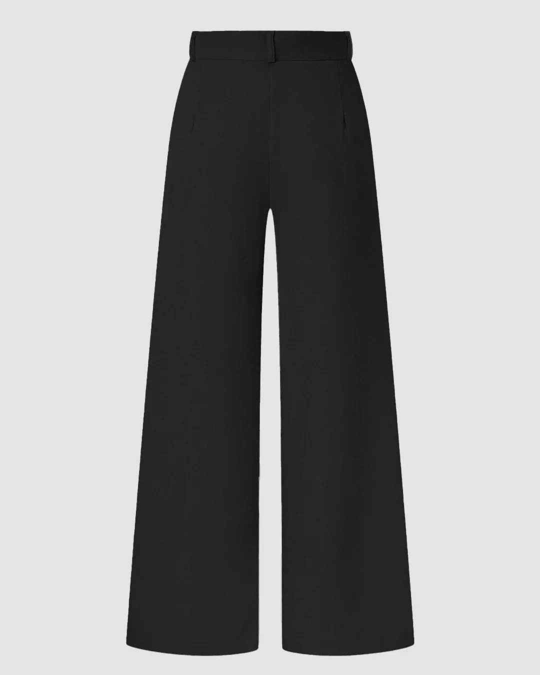 High-Waist Pleated Wide-Leg Trousers in Black - Image 2