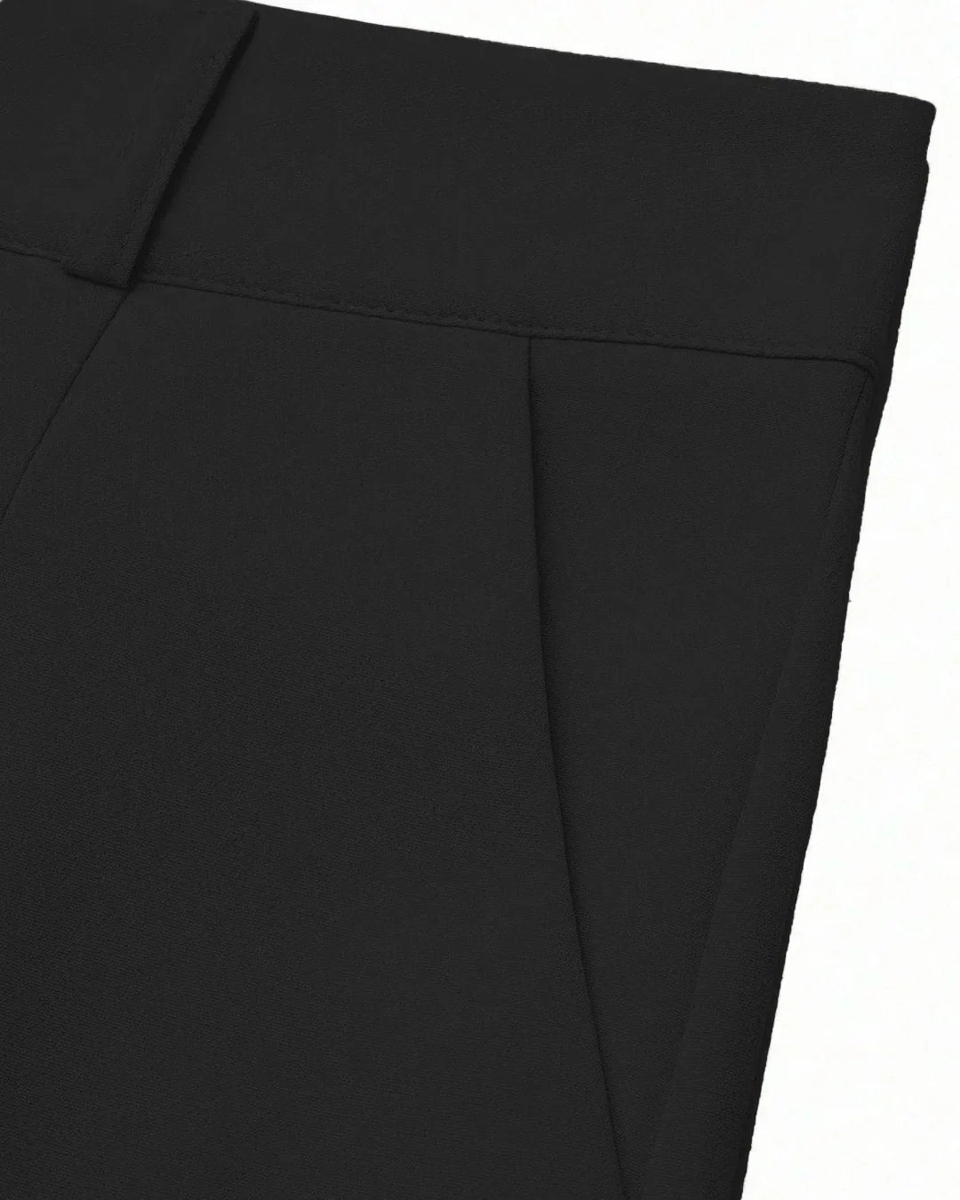 High-Waist Pleated Wide-Leg Trousers in Black - Image 3