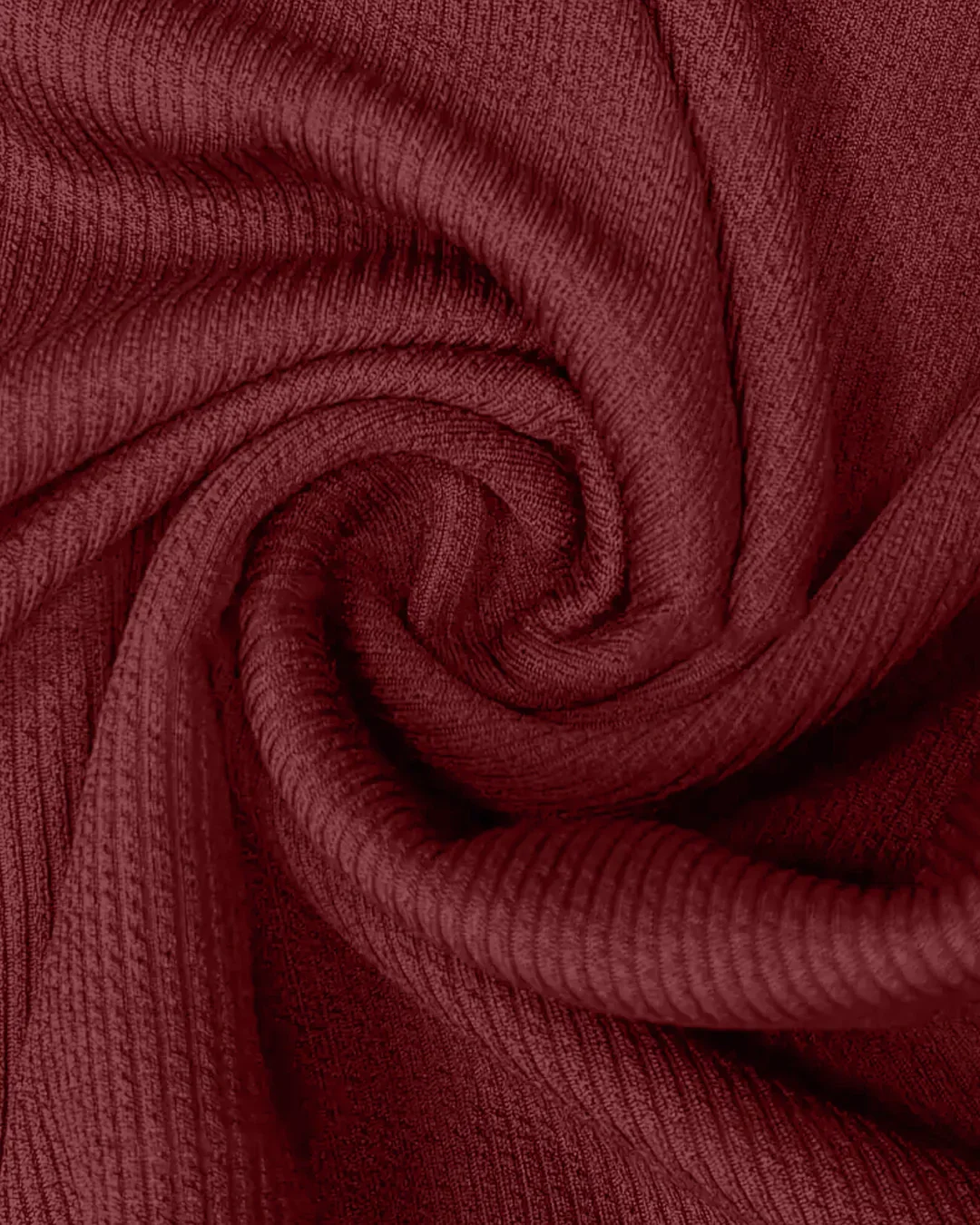 High-Waist Ruched Mermaid-Hem Midi Skirt in Maroon - Image 3