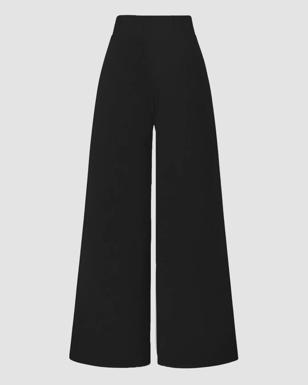 High-Waist Seam-Front Wide-Leg Trousers in Black - Image 2