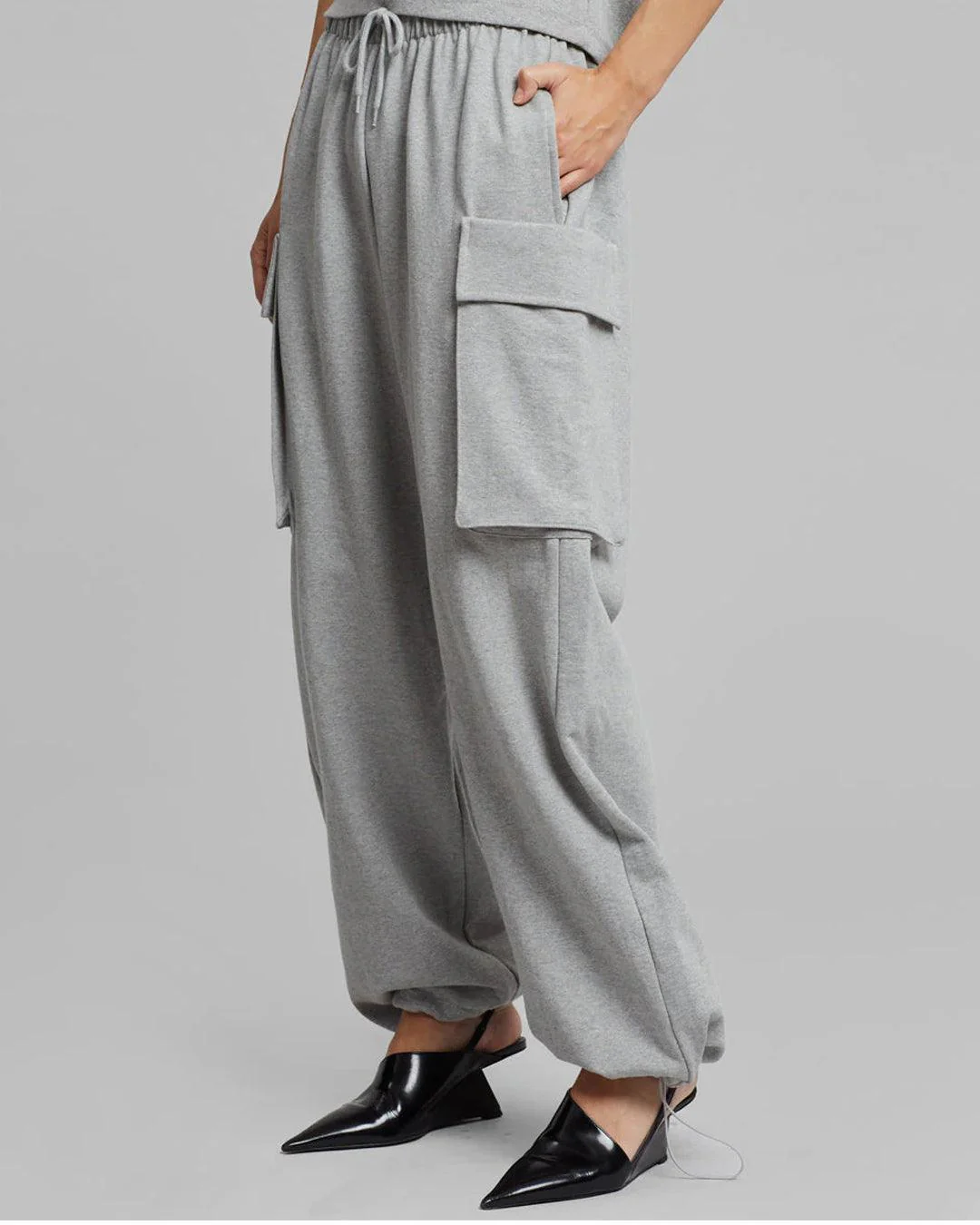 High Waist Wide Balloon Fit Cargo Pants In + - Image 3