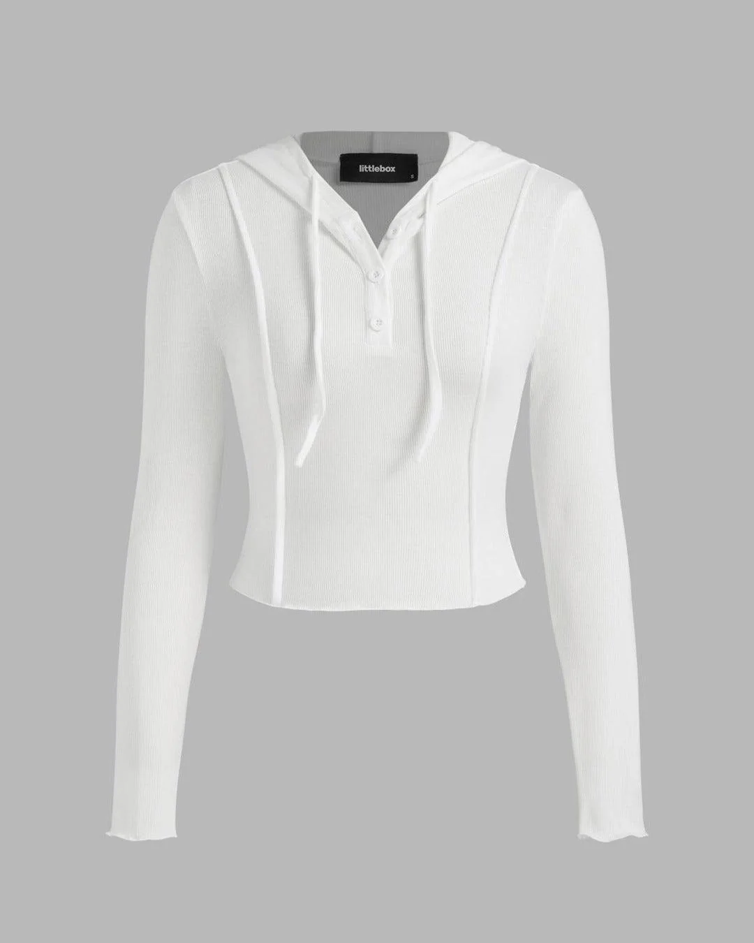 Hooded Solid Top & Mid Rise Pocket Wide Leg Trousers Set - Image 4