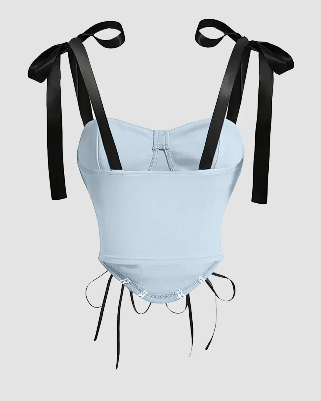 Ice Blue Strapless Camisole Summer Top With Tie - Image 2