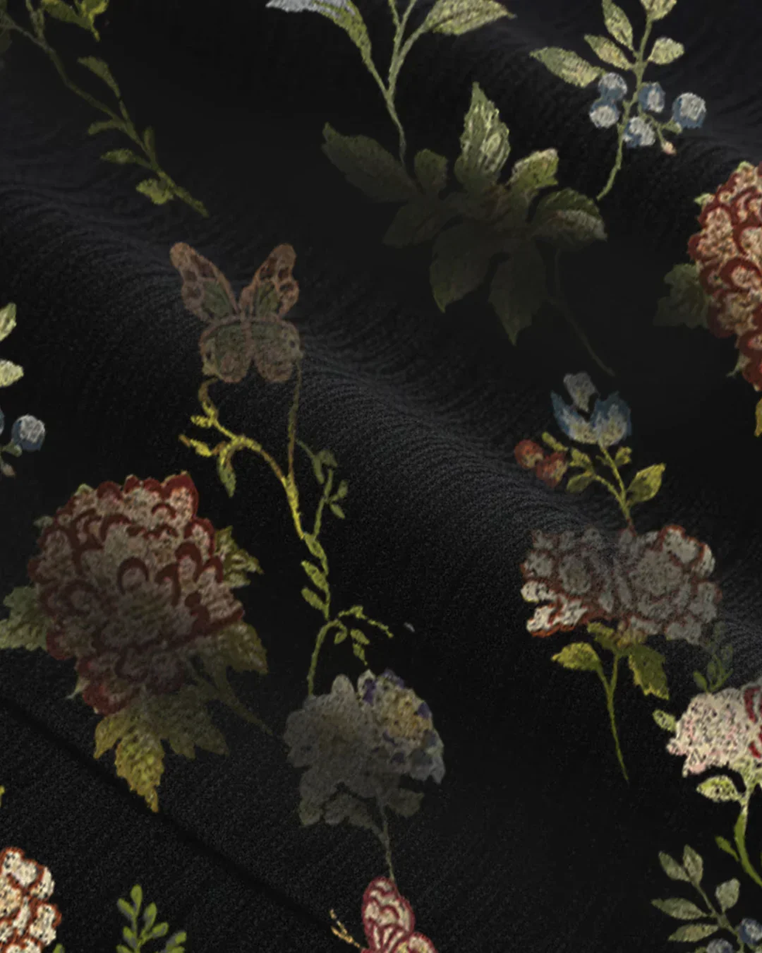 Jacquard Floral A-line Mini Dress with Bowknot scarf - Image 4