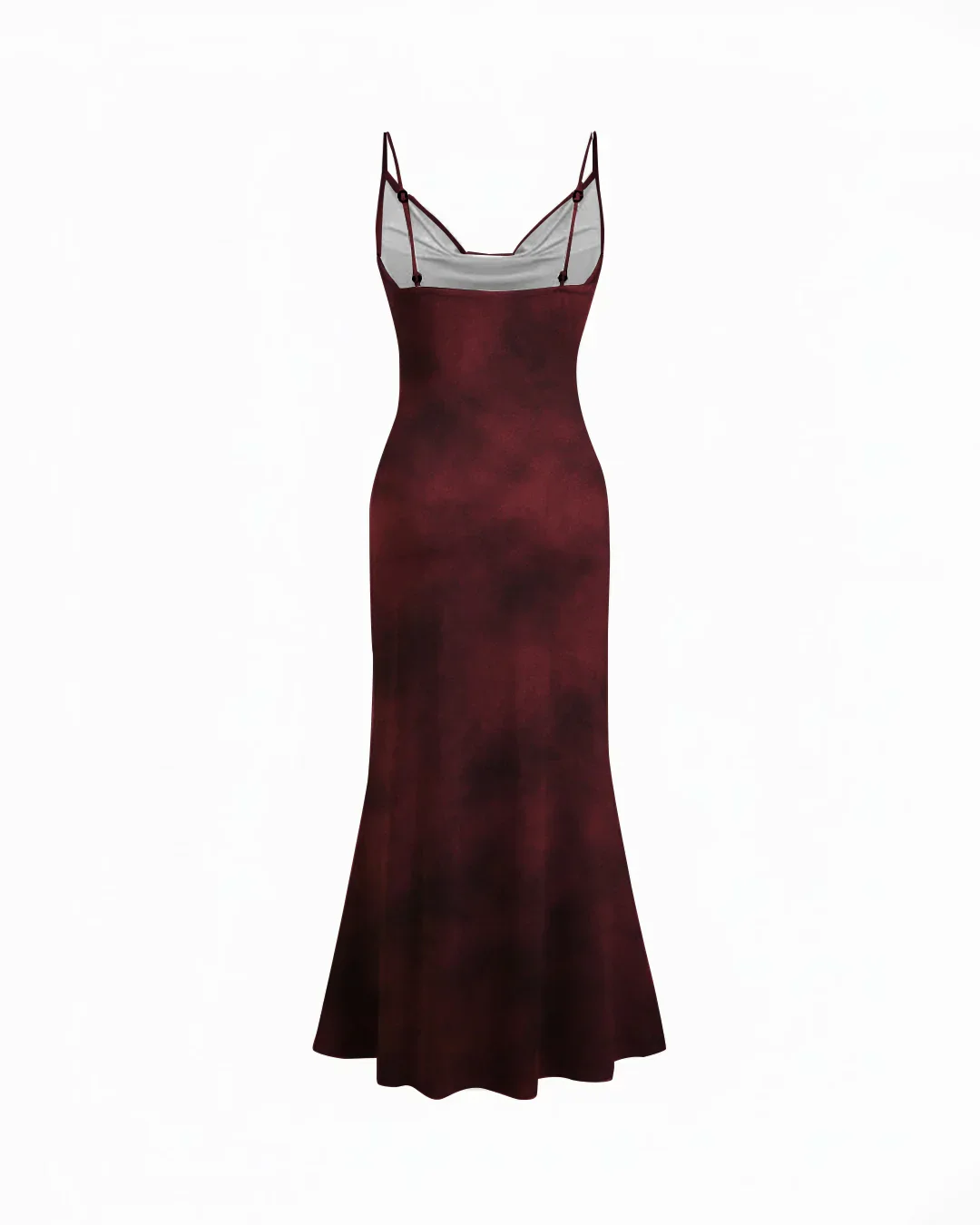 Jersey Cowl Neck Ruched Mermaid Maxi Dress With Scarf - Image 3