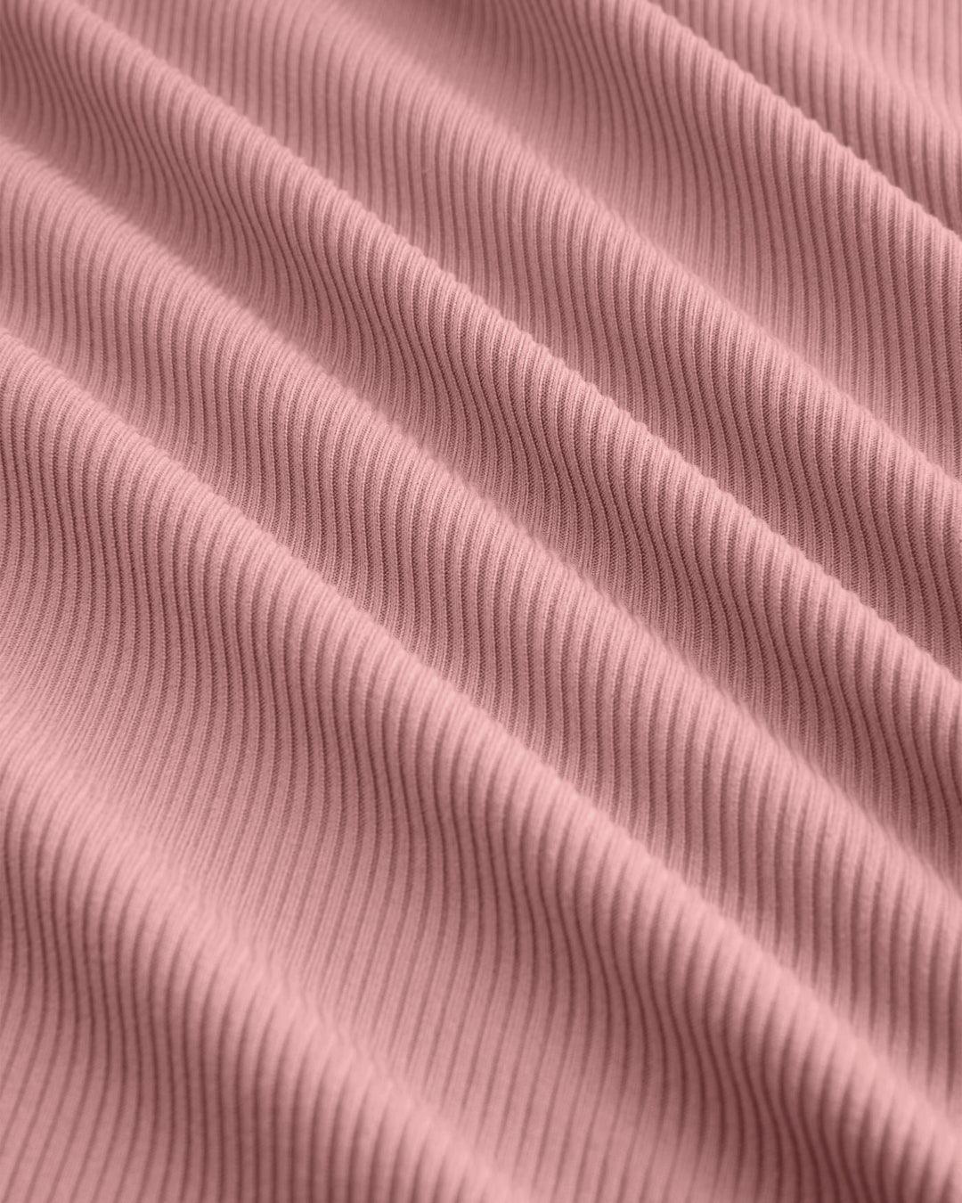 Knitted Short Sleeve Bodycon Dress With Pleated Waist In Pink Curve & Plus - Image 5