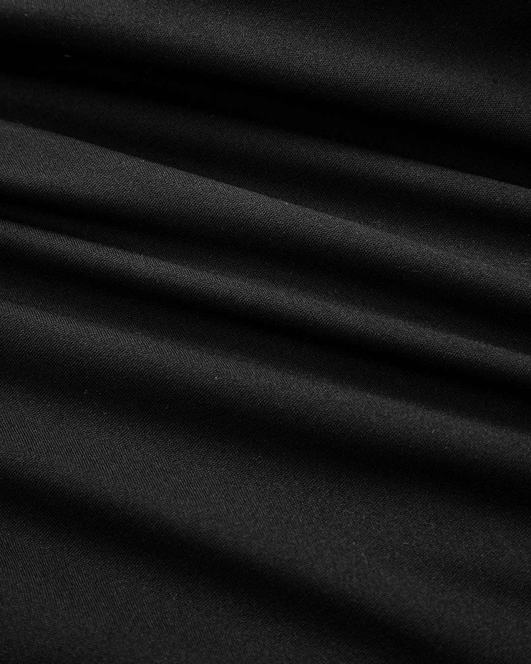 Knotted Tie Ruched Square Neck Sleeveless Black Mini Dress - Image 3