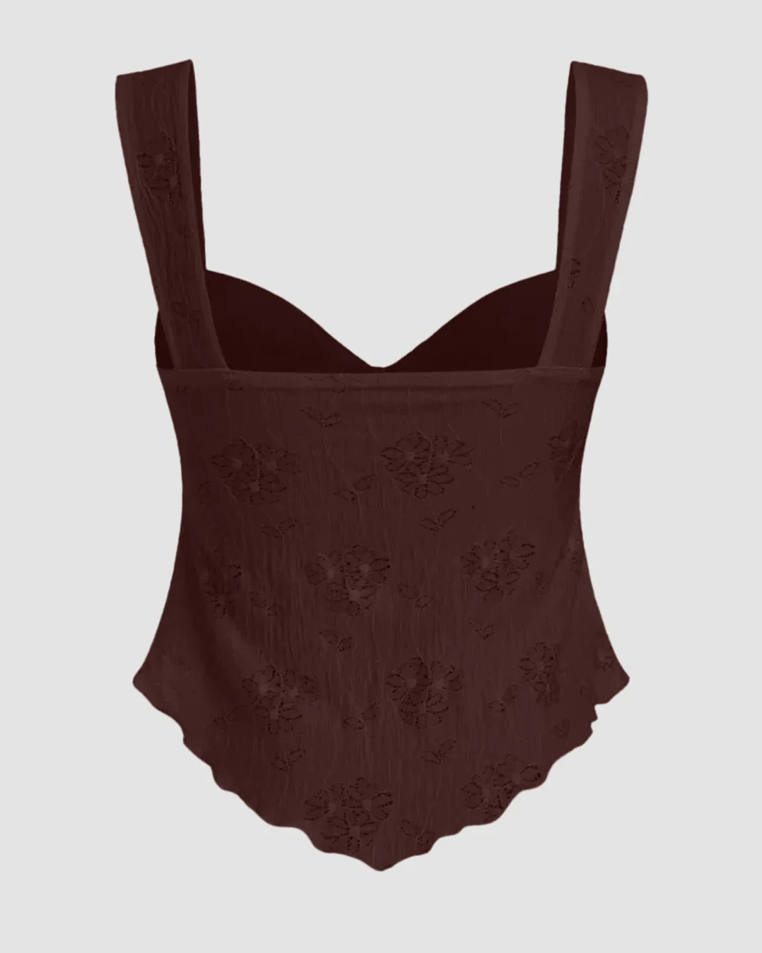 Lace Sweetheart Bowknot Tank Top in Brown - Image 2