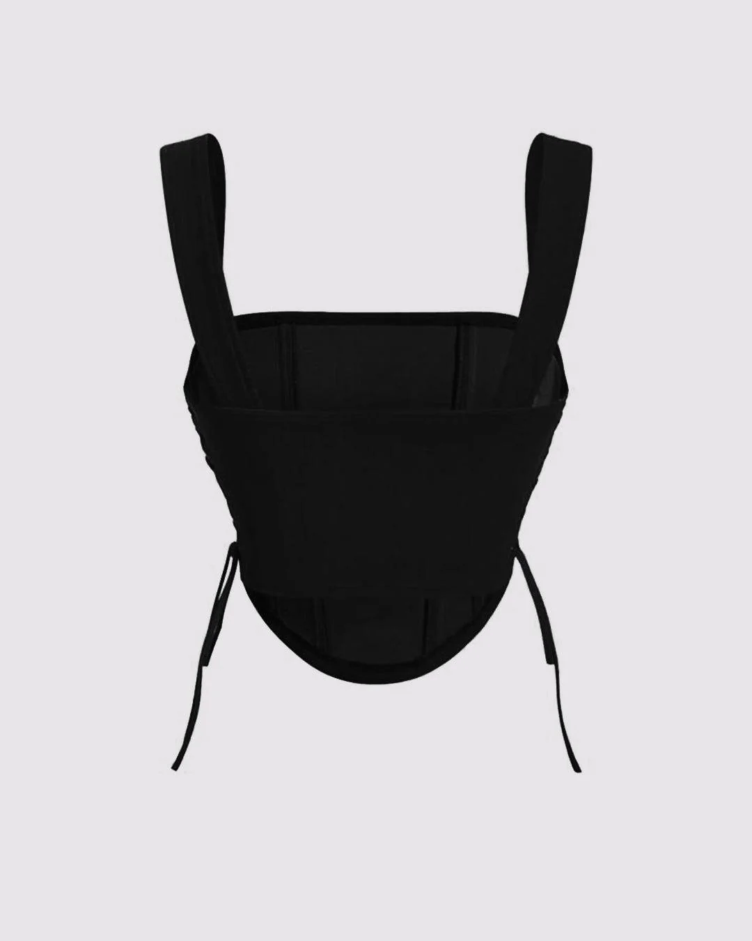 Lace Up Side Black Slim Fit Cami Top - Image 2