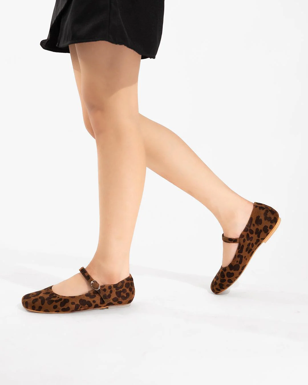 Leopard Print Mary Jane Ballet Flat Shoes for Women - Image 3