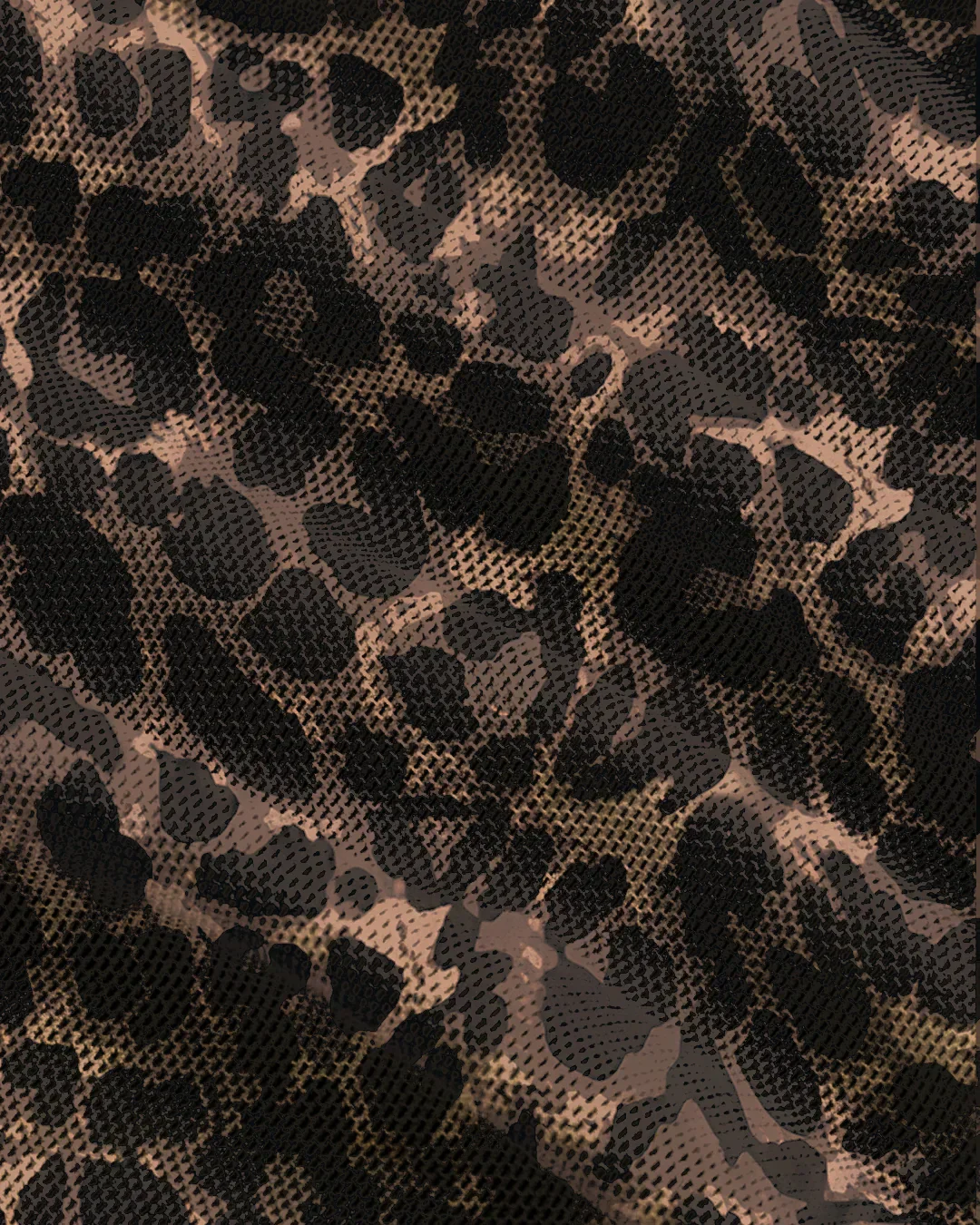 Leopard Print Mesh Ruched Long Sleeve Bodycon Midi Dress - Image 3