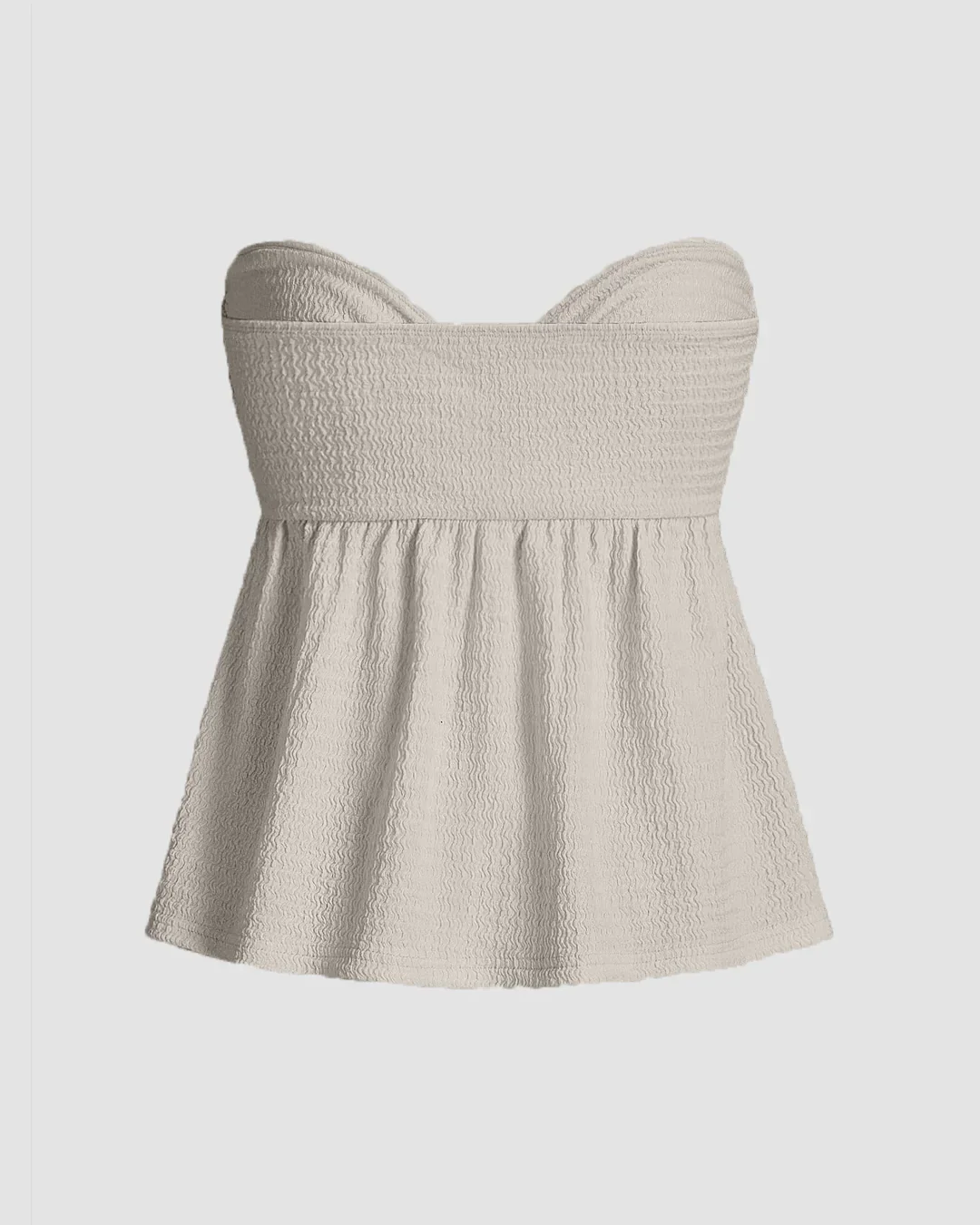 Light Grey Twist–Front Empire Bustier Top - Image 3