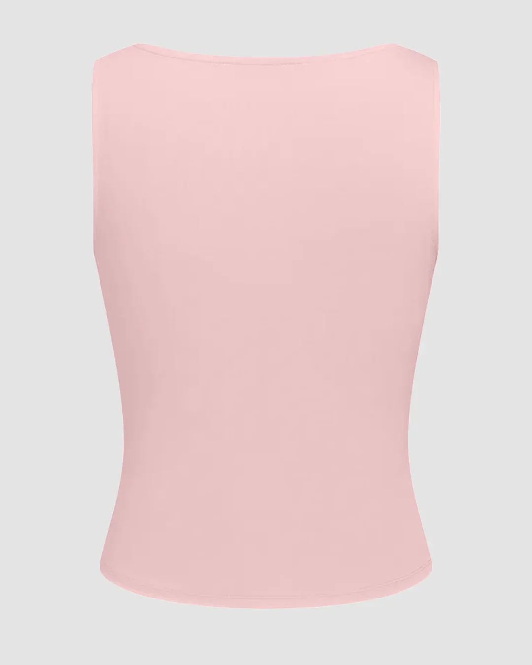 Light Pink Sleeveless Sheer Mesh Ruched Crop Top - Image 2