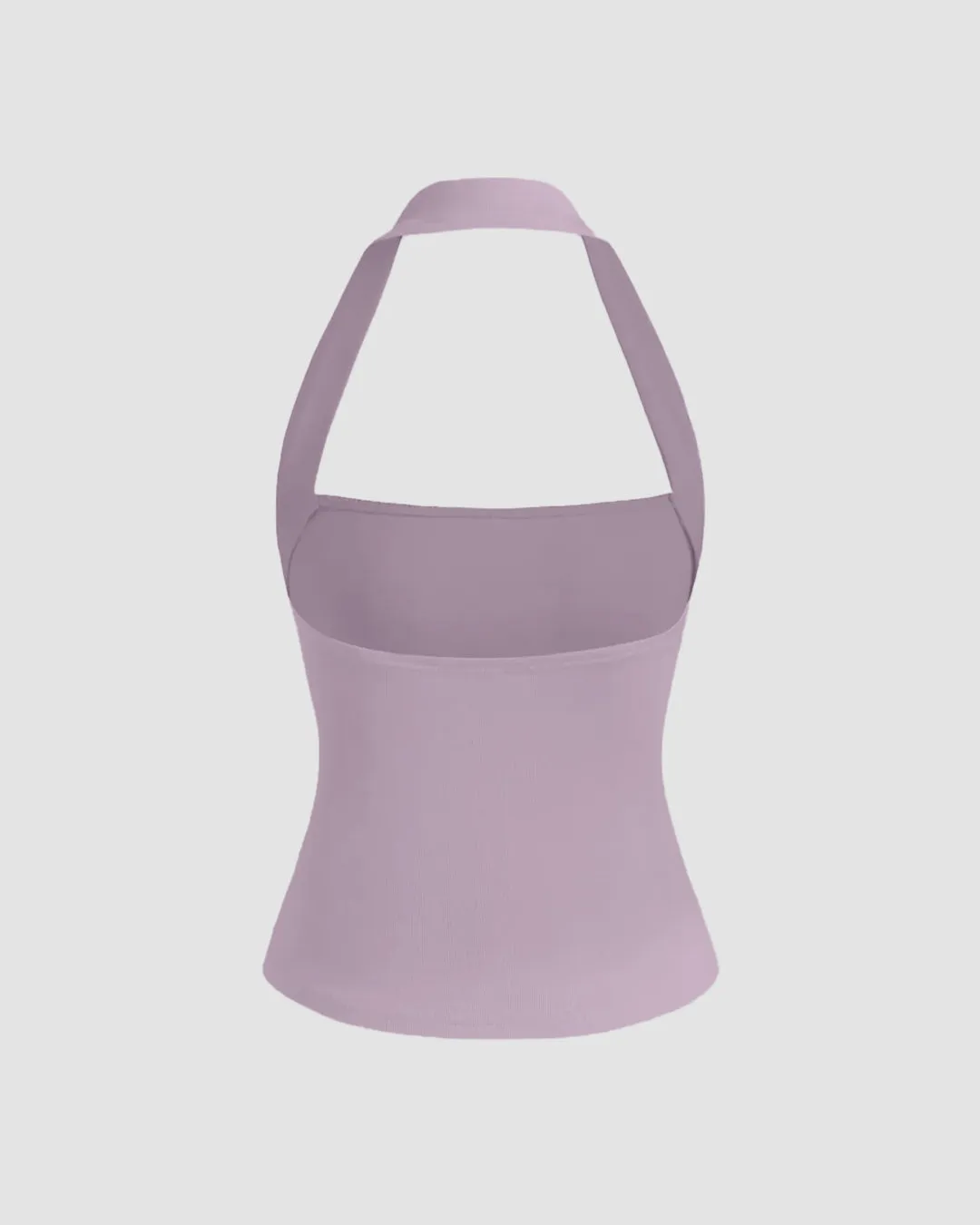 Lilac Halter Neck Crop Top - Image 3