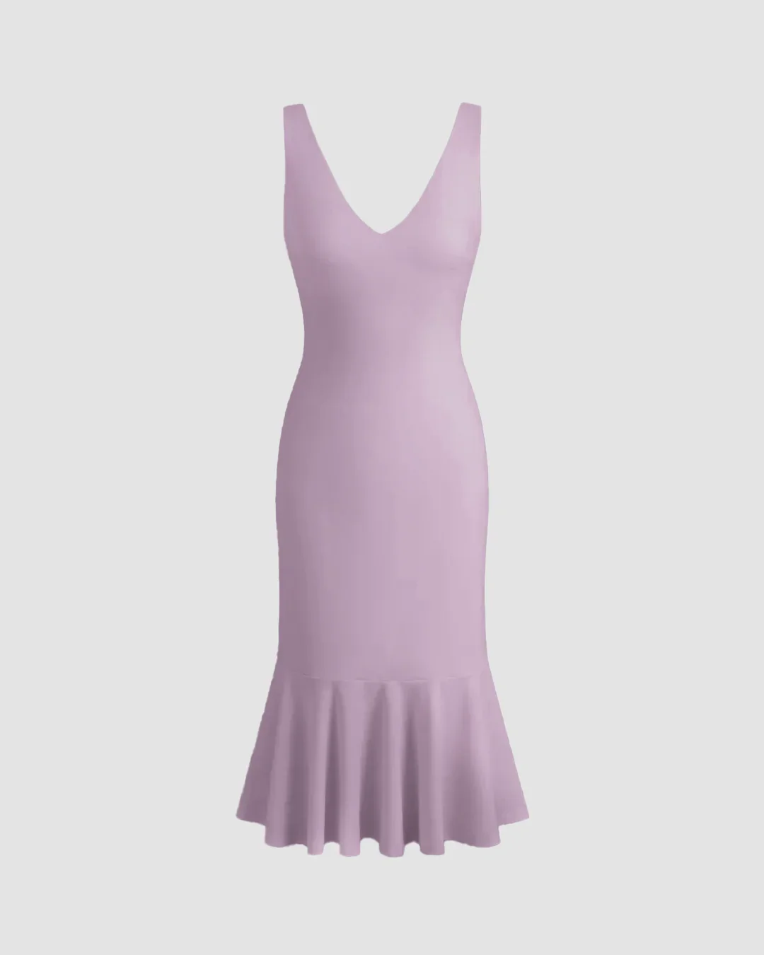 Lilac Sleeveless Fishtail Hem Bodycon Dress - Image 2