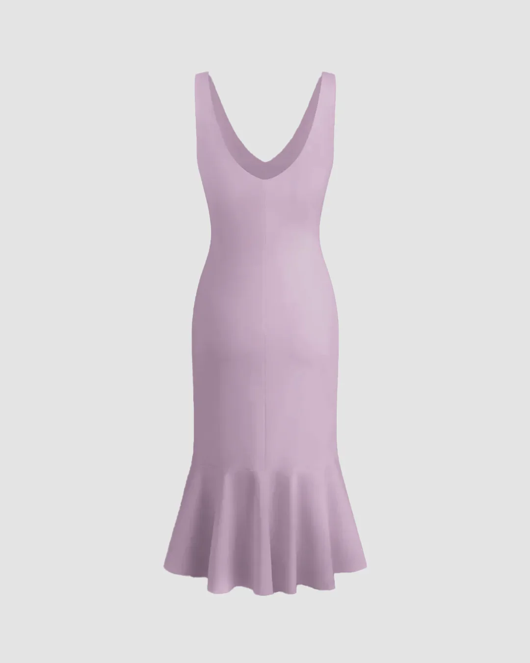 Lilac Sleeveless Fishtail Hem Bodycon Dress - Image 3