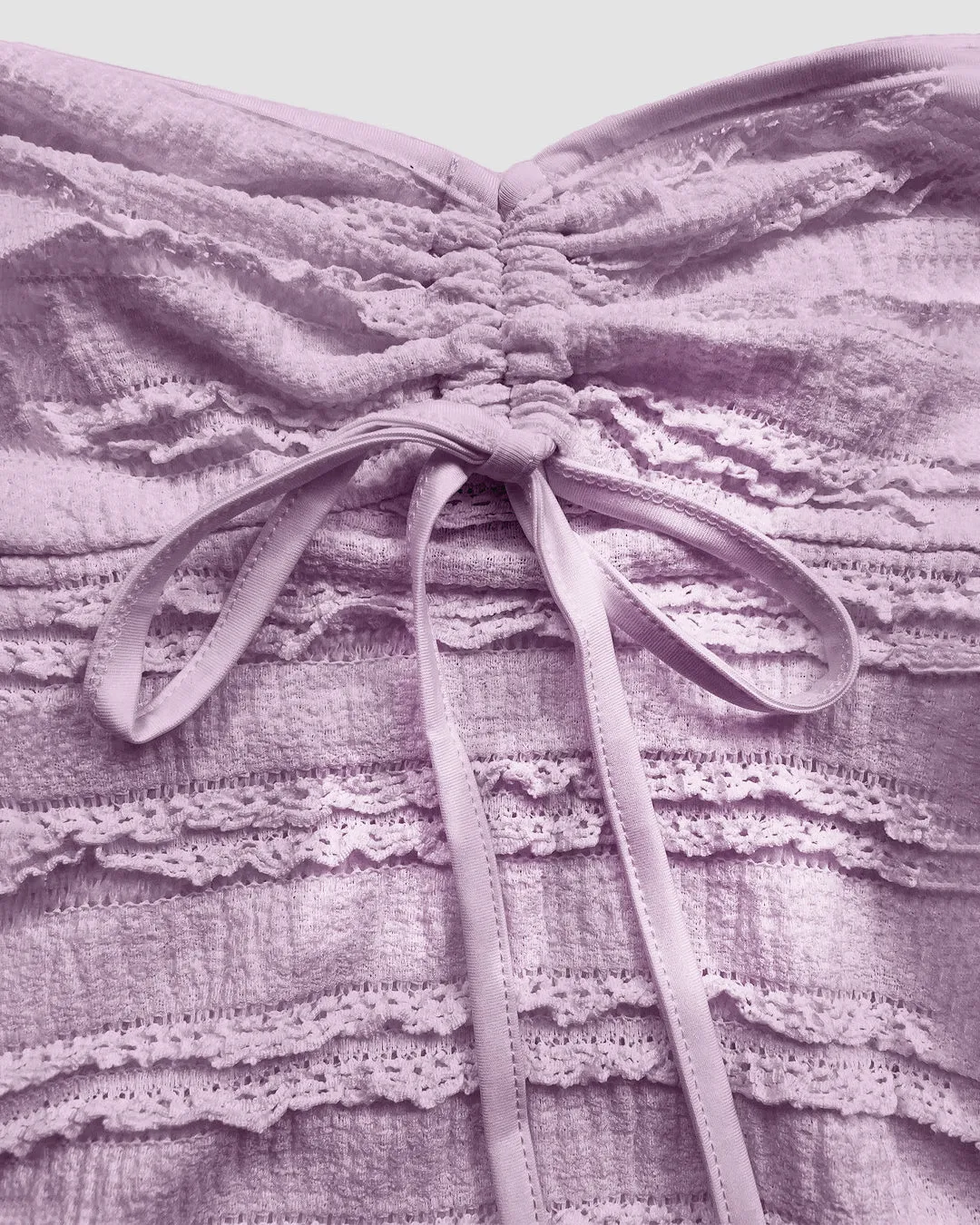 Lilac Textured Halter Neck Peplum Top - Image 3