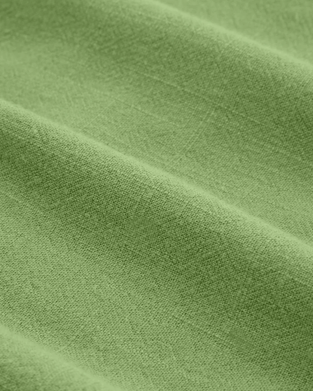 Linen-Blend V-neck Wrap Knotted Roll-up Sleeve Crop Top Curve & Plus  in Light Pista - Image 4