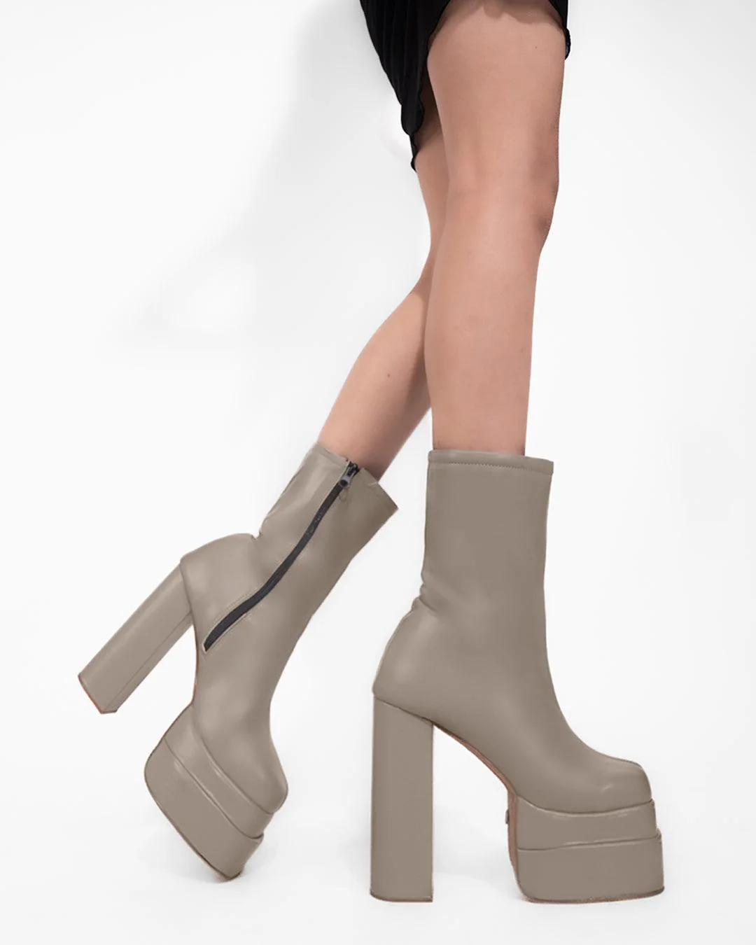 Littlebox Aevitas Platform Boots In Mocha - Image 2