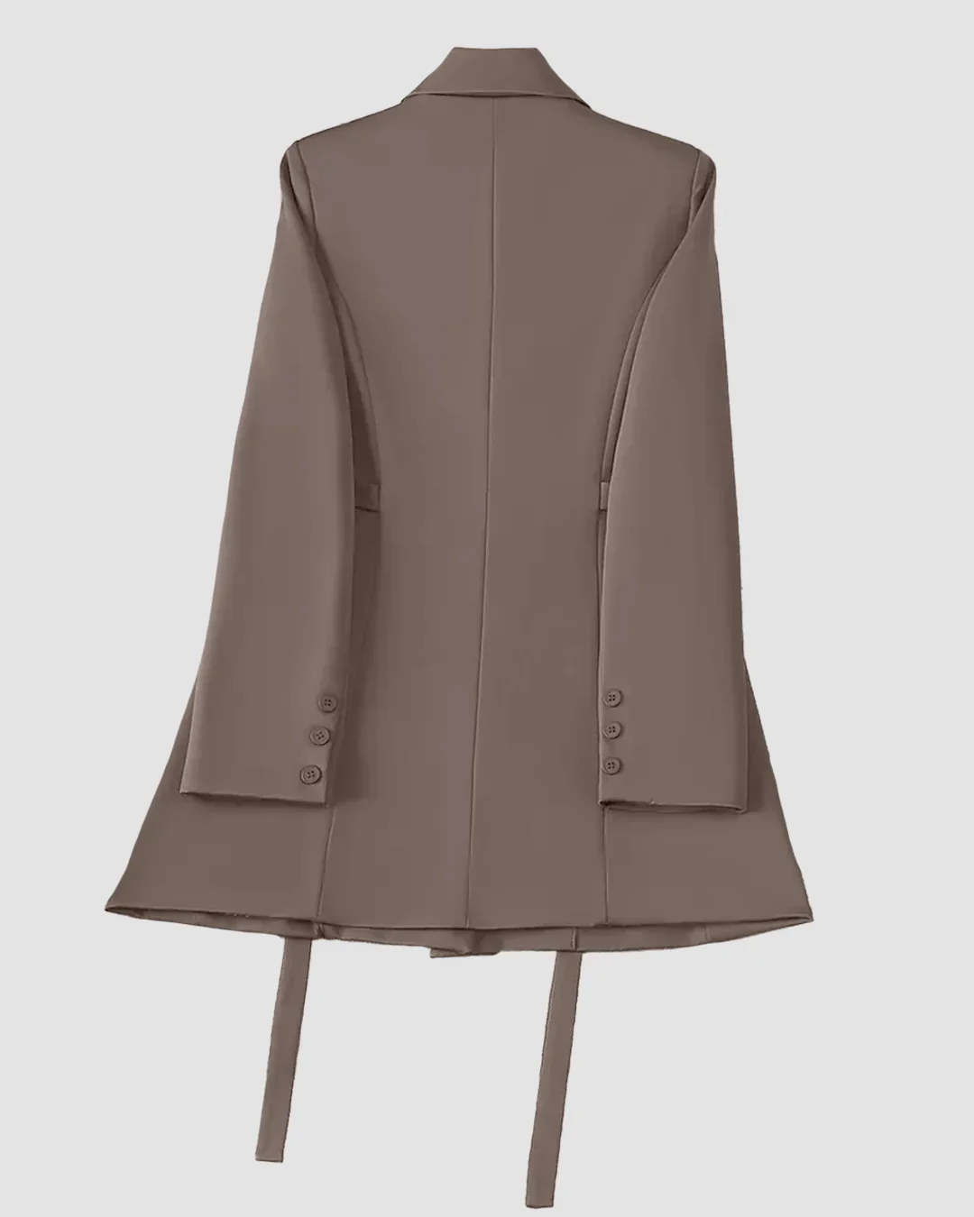 Long Sleeve Blazer Style Waistcoat in Cappuccino - Image 2