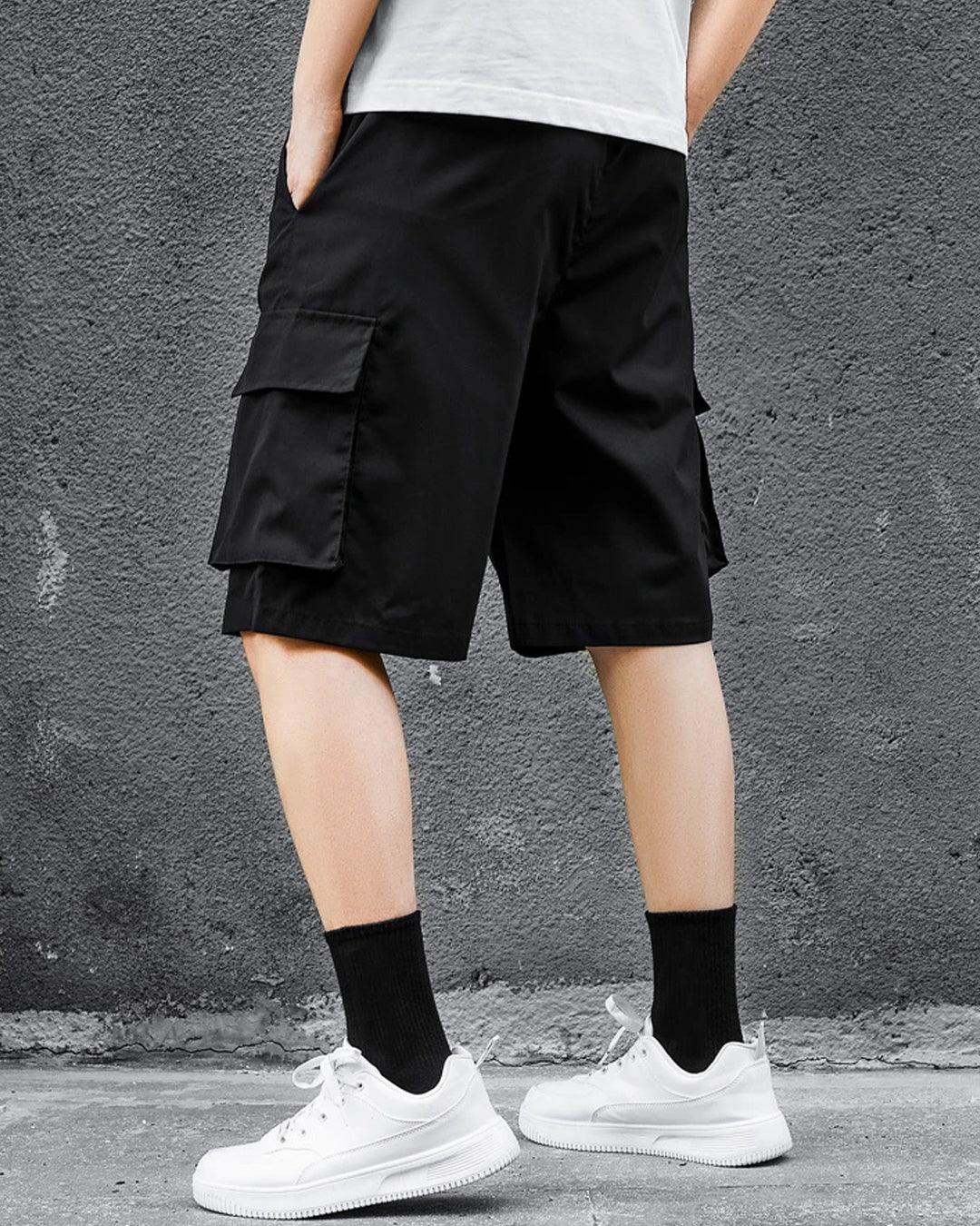Loose Fit Men's Drawstring Waist Cargo Shorts With Flap Pockets - Image 3
