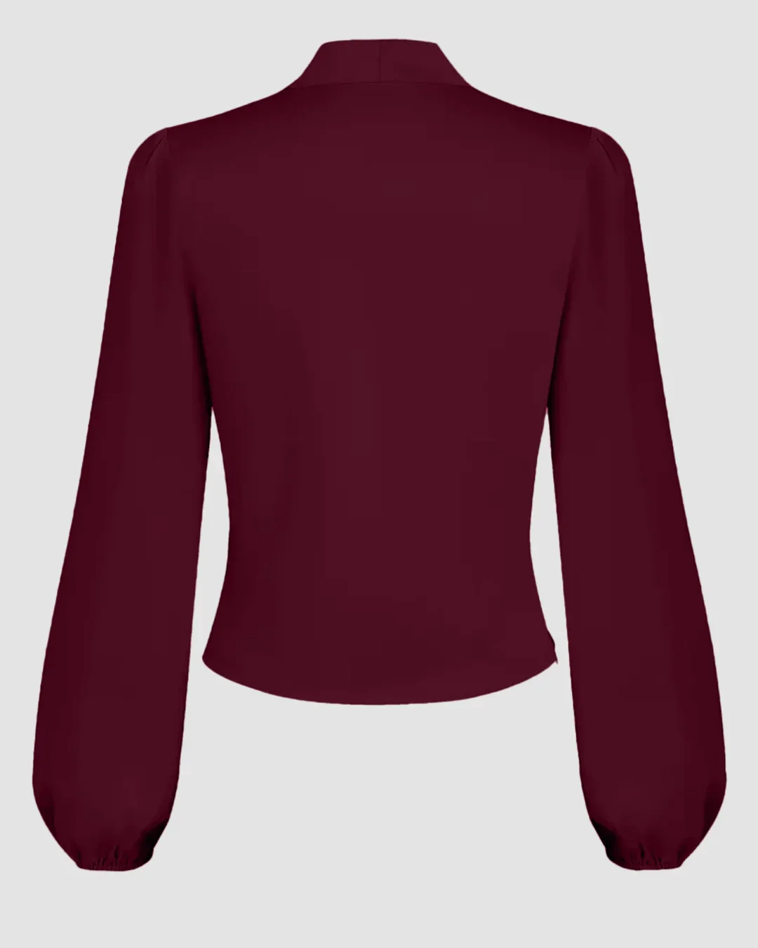 Maroon Draped V-Neck Full Sleeve Top - Image 2