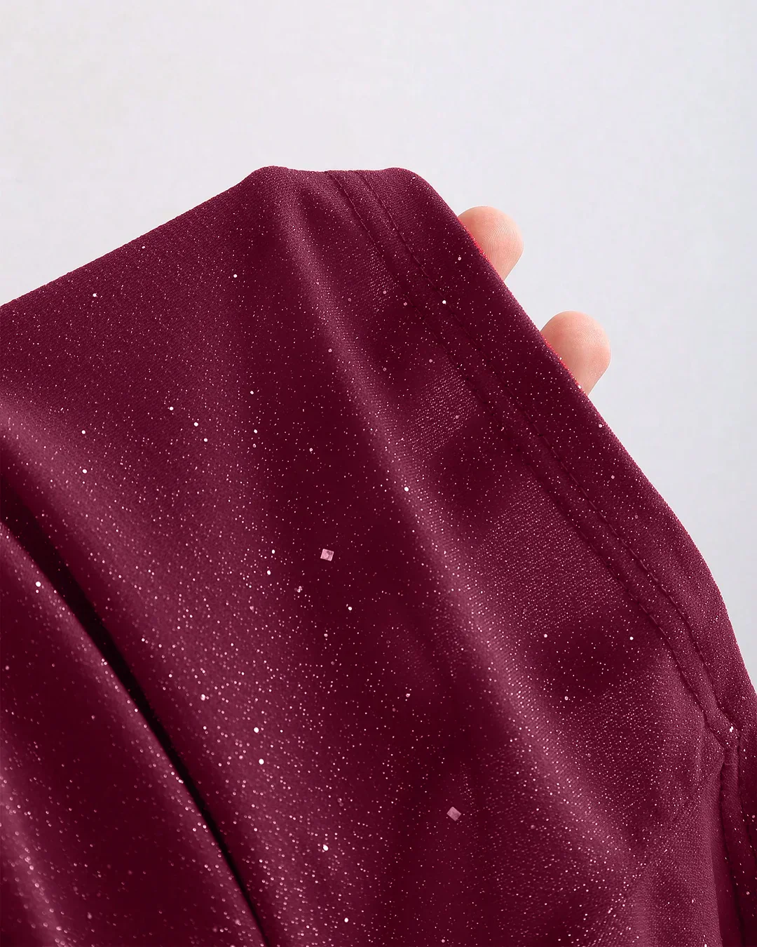 Maroon Halter Neck Crop Top & Wide-Leg Trousers Co-ords Set - Image 3