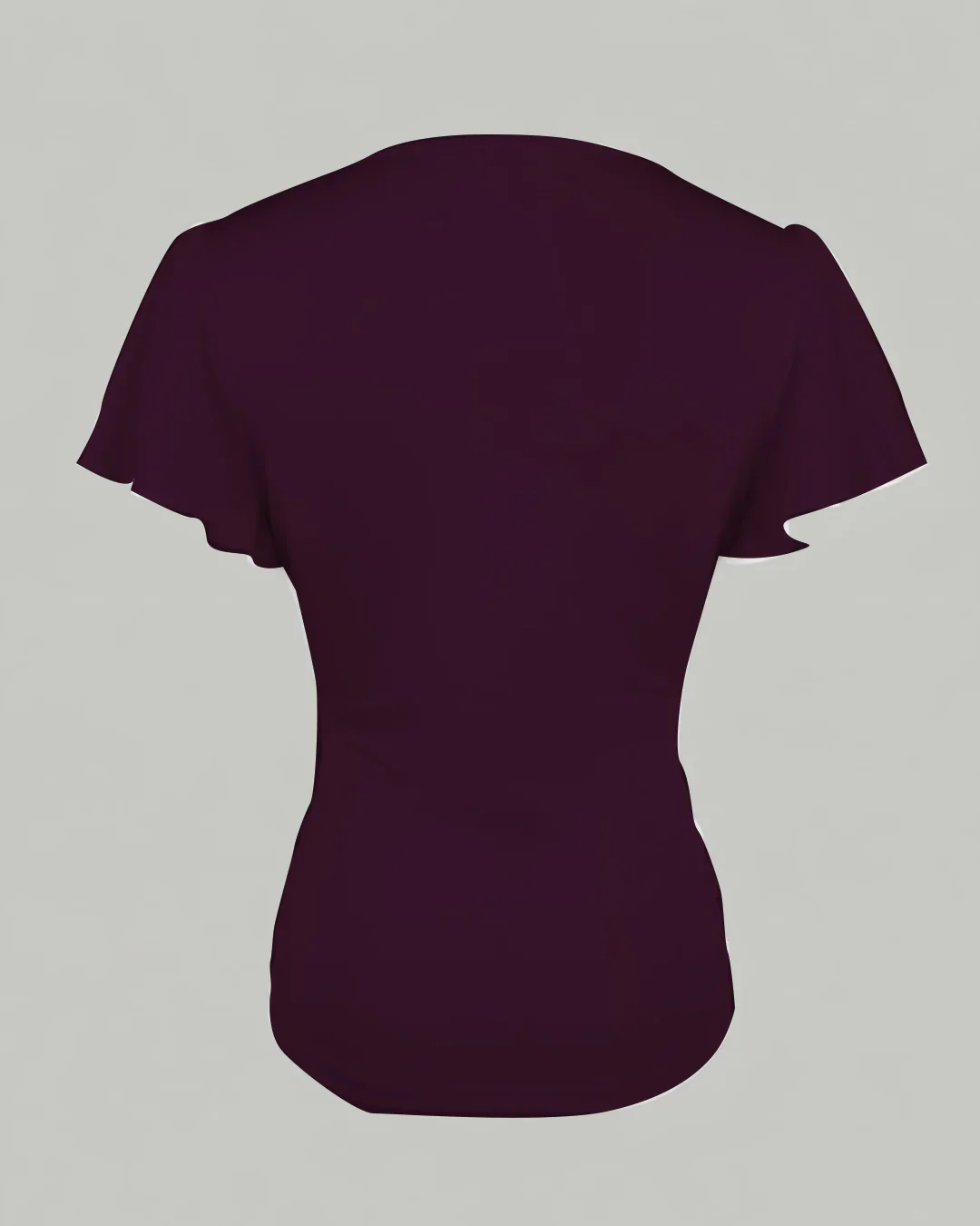 Maroon V-Neck Top with Batwing Sleeves - Image 2