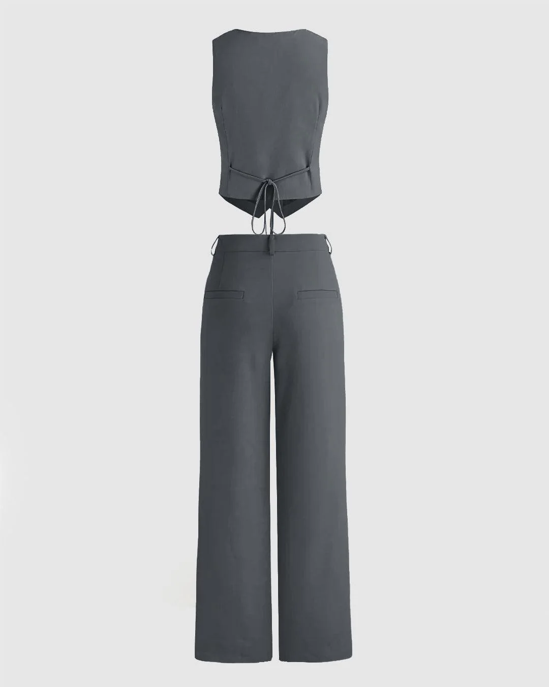 Matching Set of Vest Coat and Trousers in Grey - Image 3