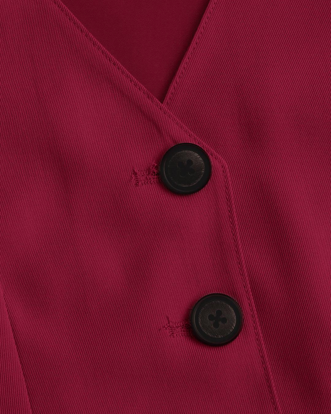 Matching Set of Vest Coat and Trousers in Redberry - Image 3