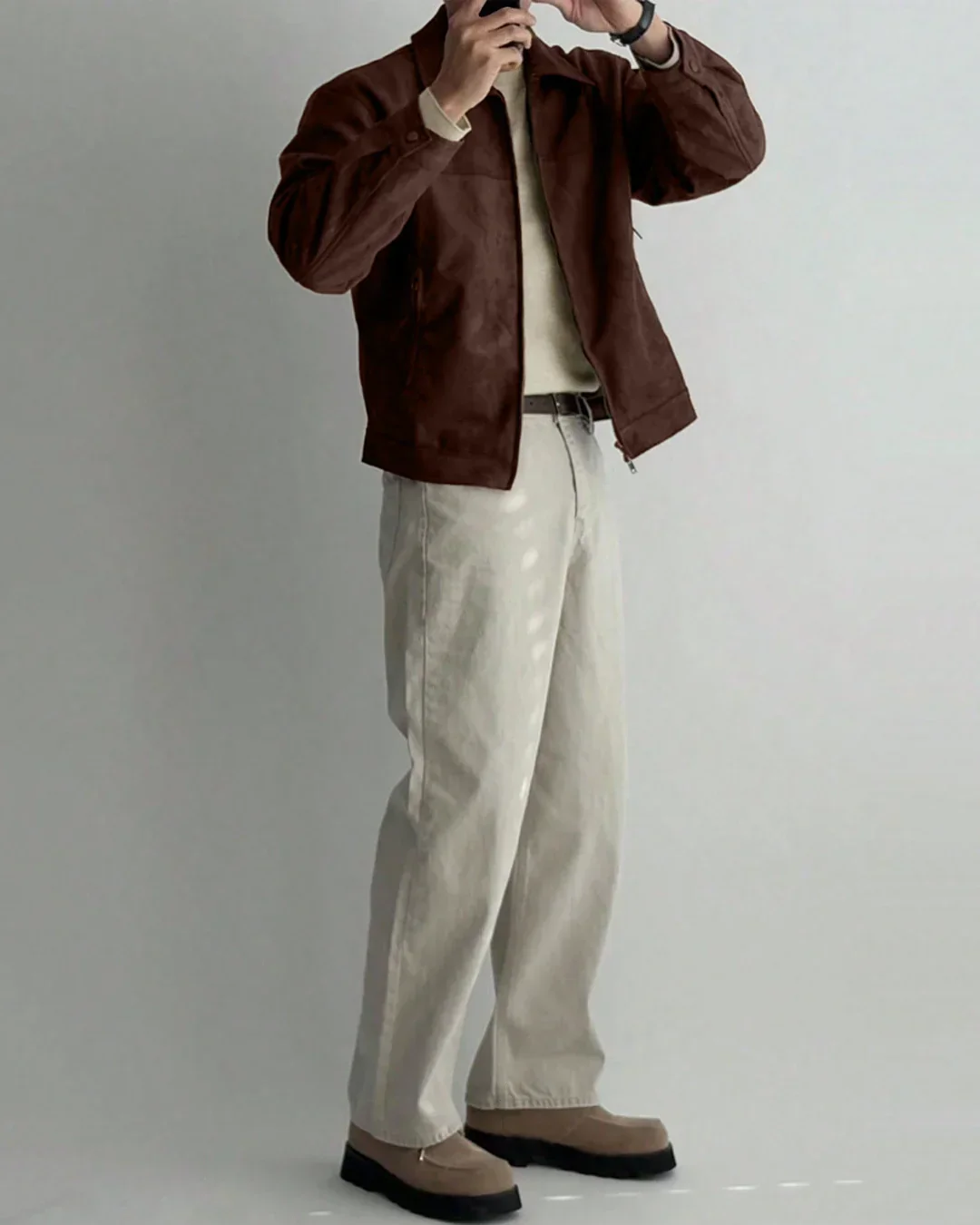 Men Brown Button Down Full Sleeve Jacket - Image 2