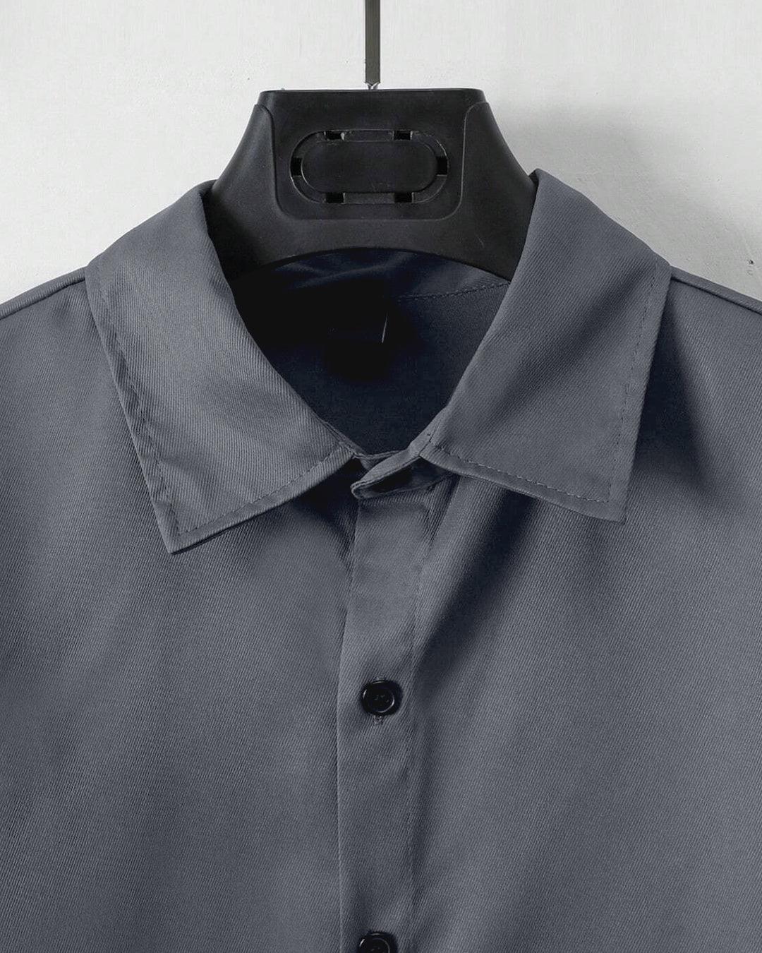 Men Casual Solid Long Sleeve Shirt and Pants Set - Image 3