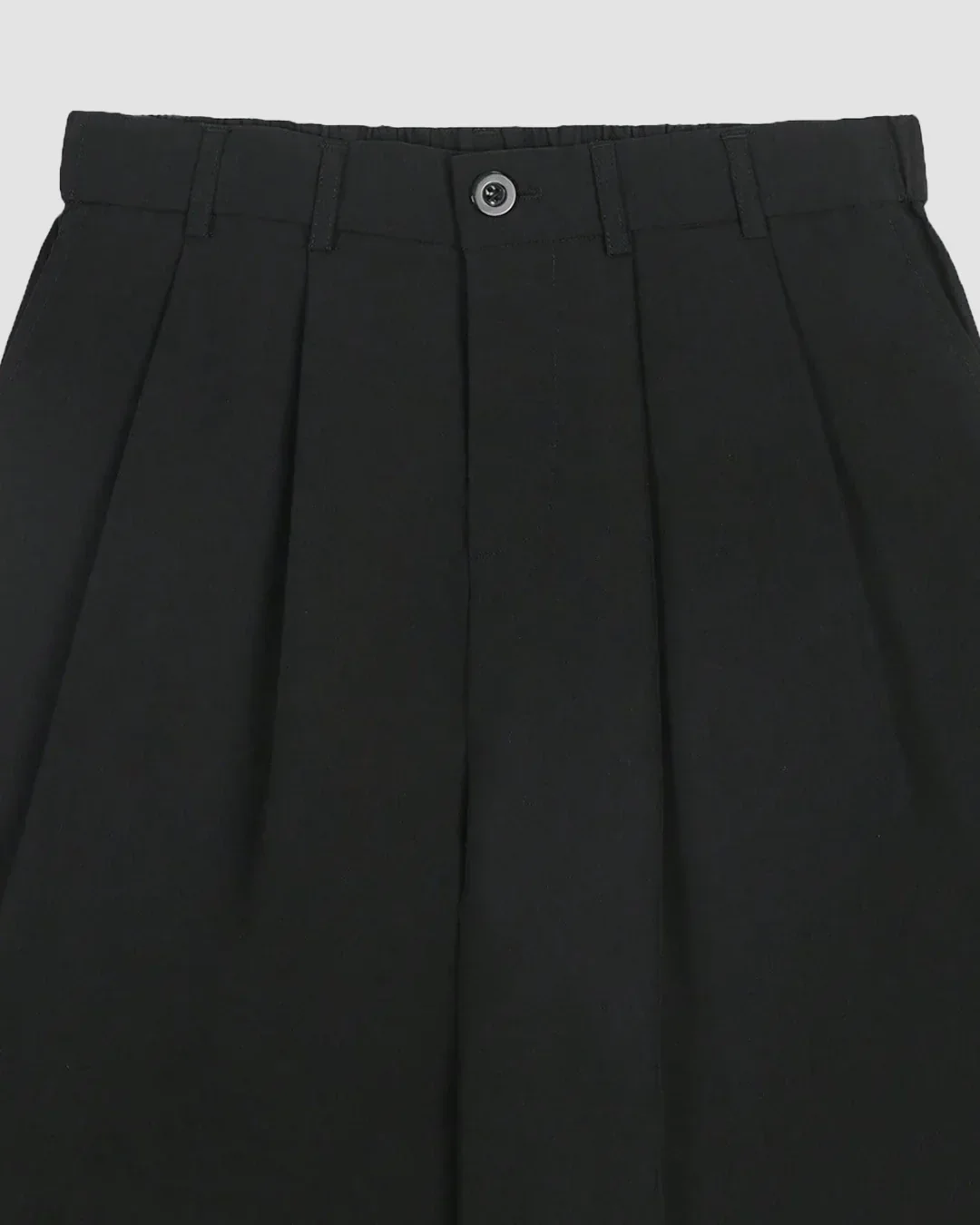 Men High-Waist Pleated Relaxed-Fit Trousers in Black - Image 3