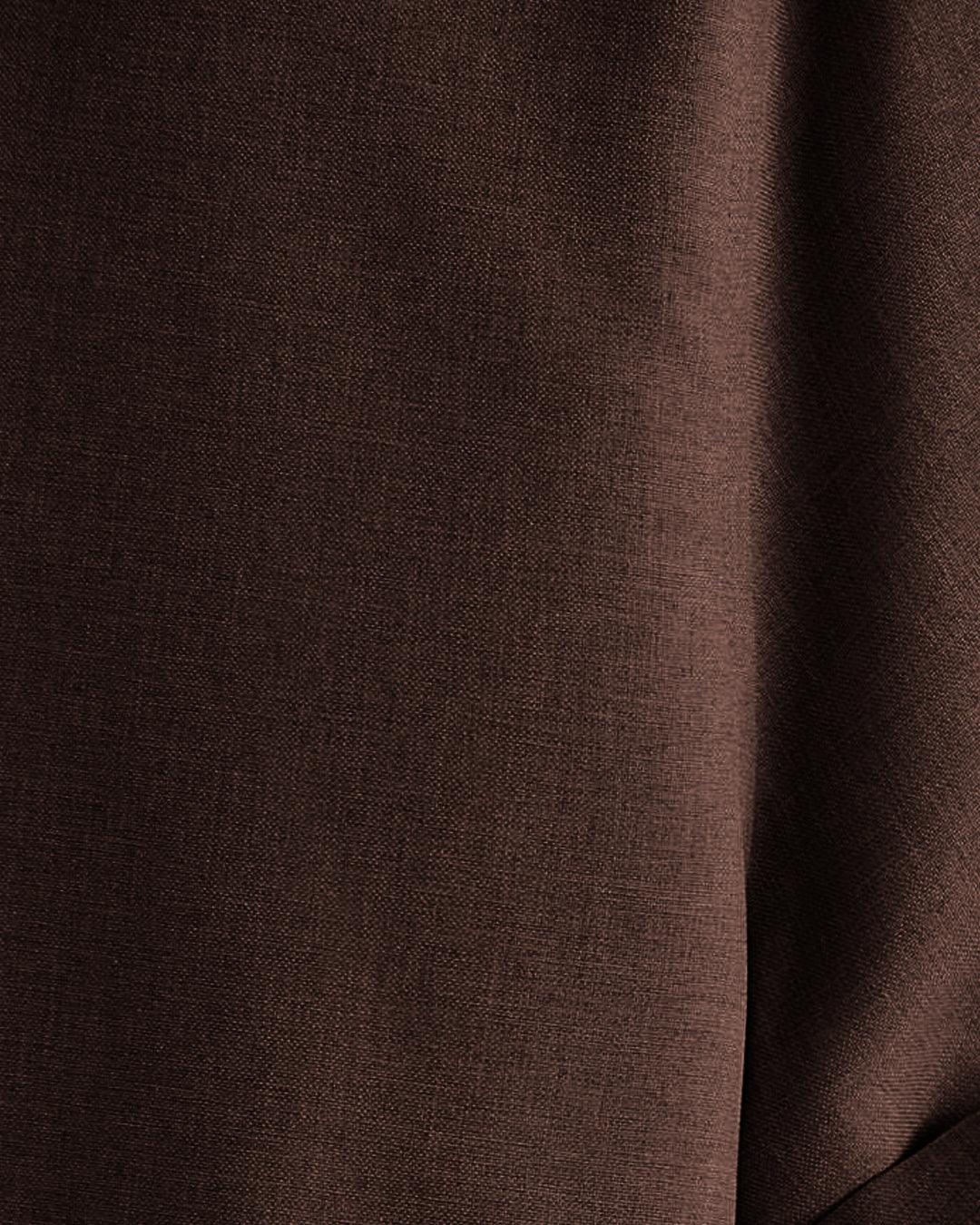 Men Vacation Solid Color Casual Shirt And Long Pants Set In Coco Brown - Image 3