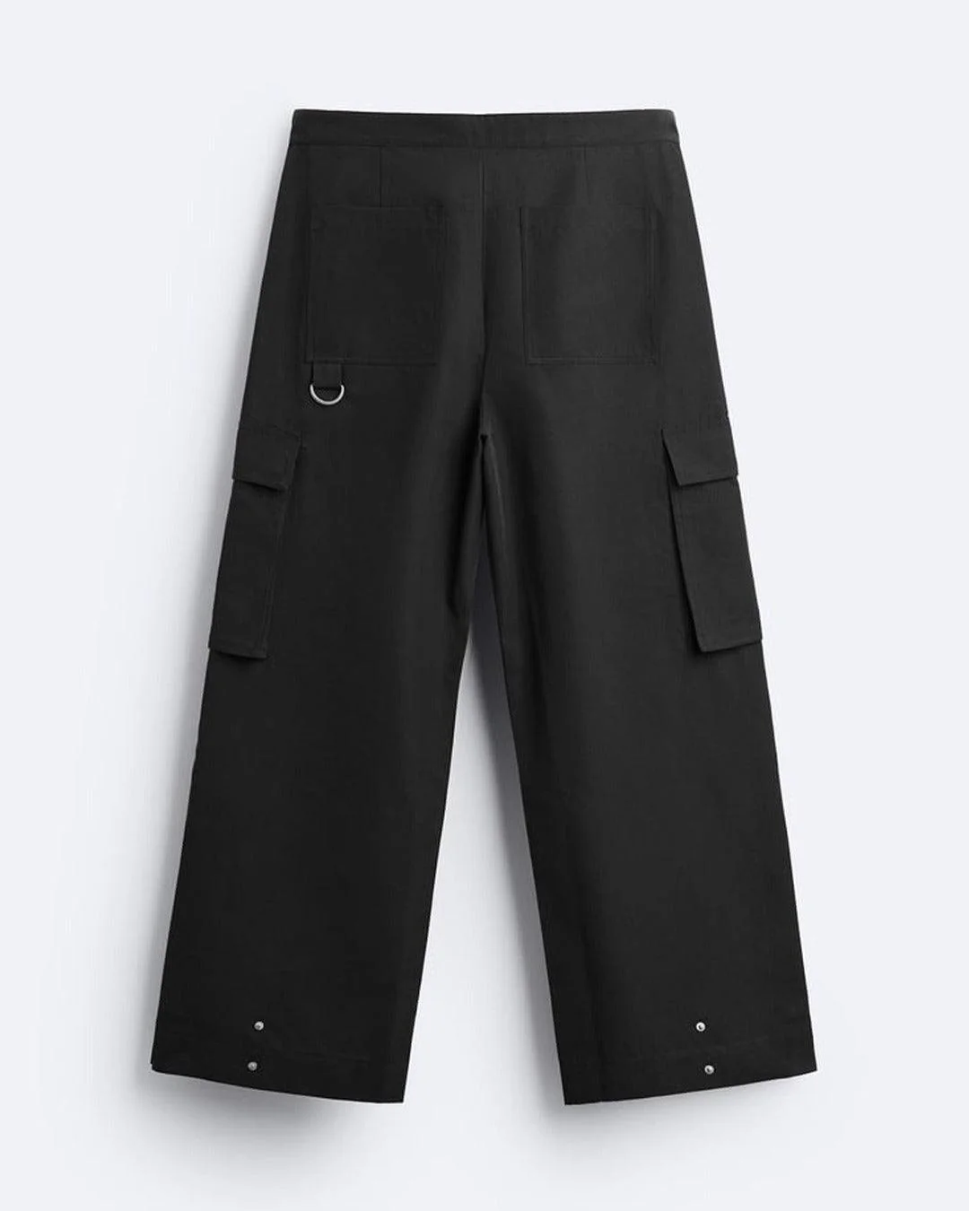 Men Wide Fit Black Cargo Trouser - Image 2