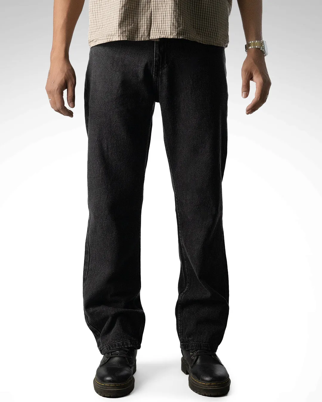 Men Wide Leg Baggy Regular Loose Fit Jeans
