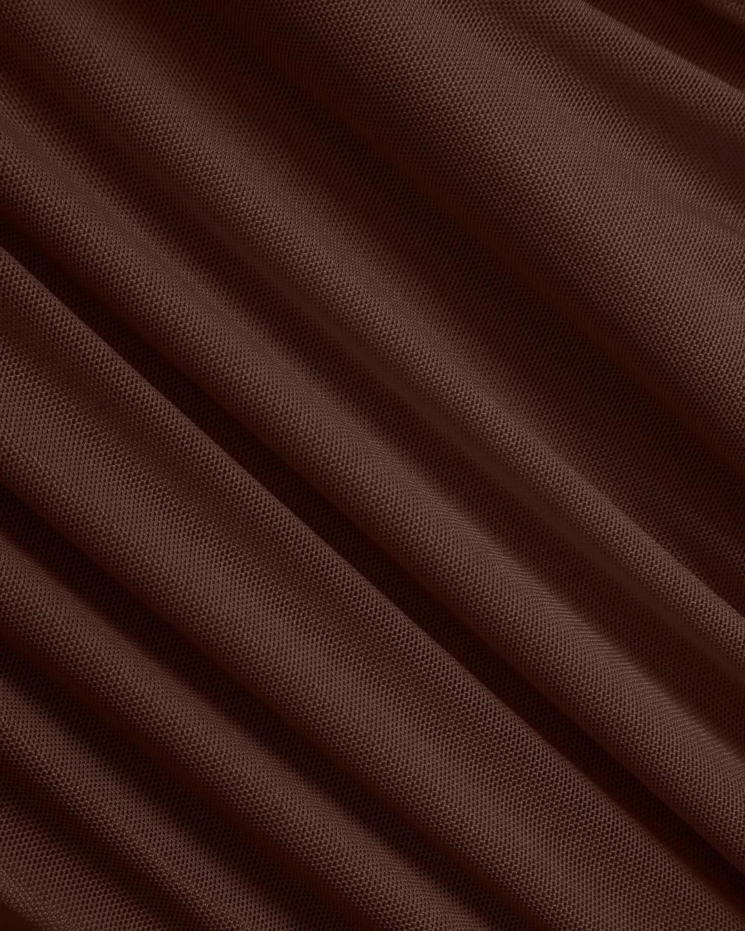 Mesh Asymmetrical Long-Sleeve Top In Coco Brown - Image 3