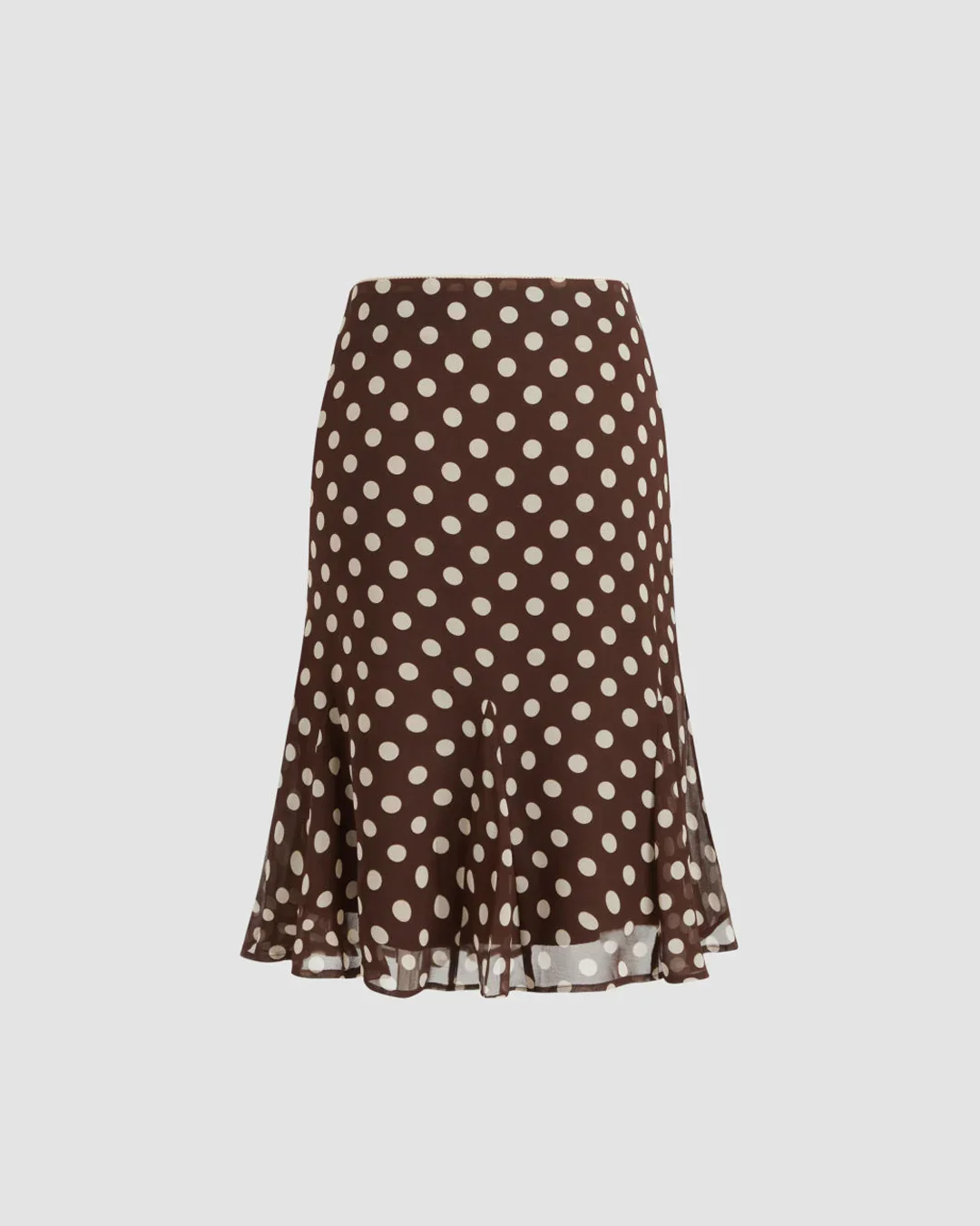 Mesh Low Rise Polka Dot Bowknot Mermaid Skirt - Image 2