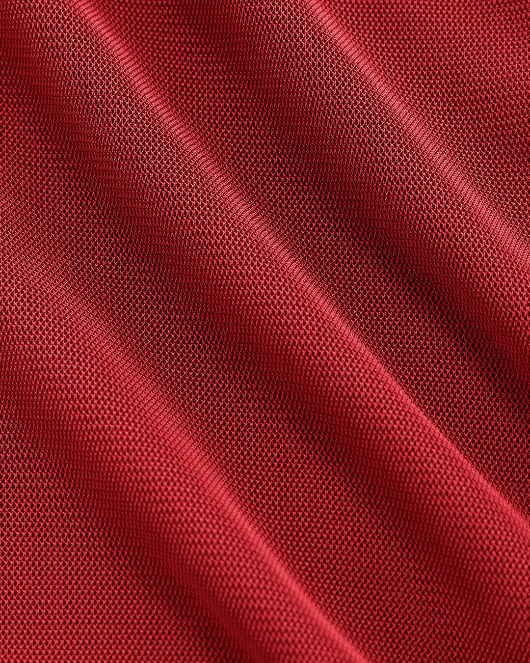 Flared Sleeve V Neck Tie-Up Ruffle Top in Red - Image 4