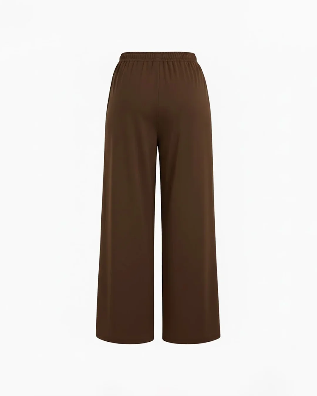 Mid Rise Drawstring Straight Leg Trousers in Coco Brown - Image 3
