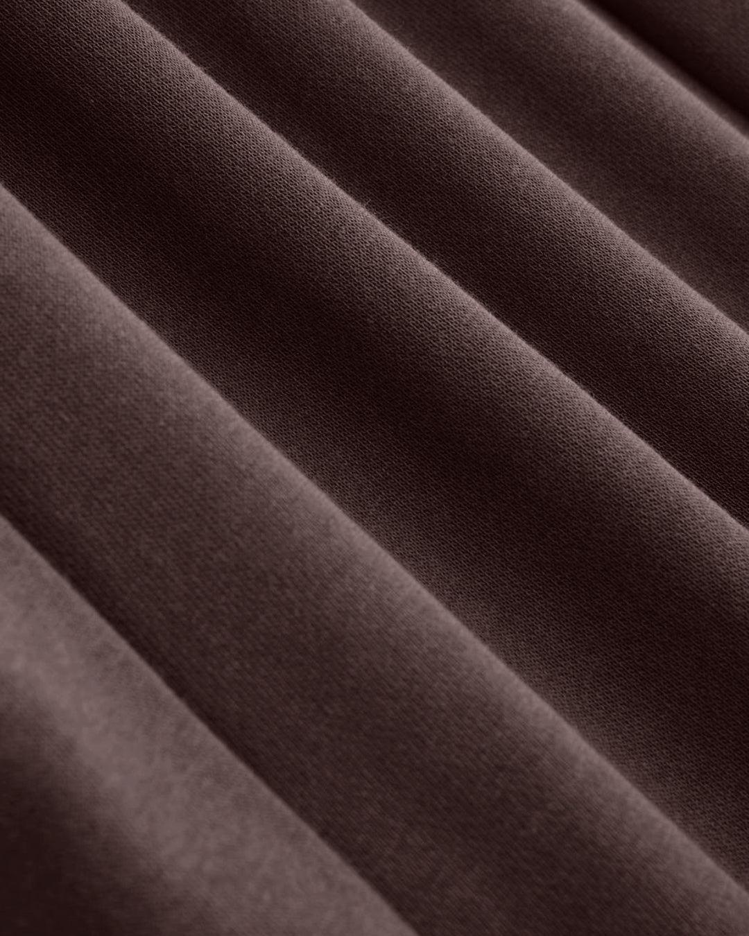 Mid Rise Elastic Waist Wide Leg Trousers In Chocolate Brown - Image 4
