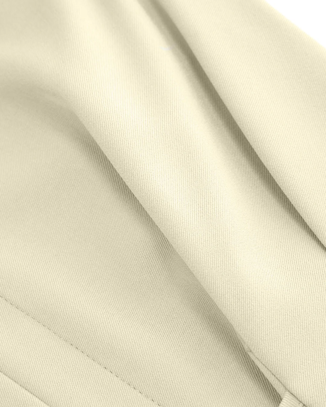 Mid Rise Pleated Tie Side Straight Leg Trousers in Beige - Image 4