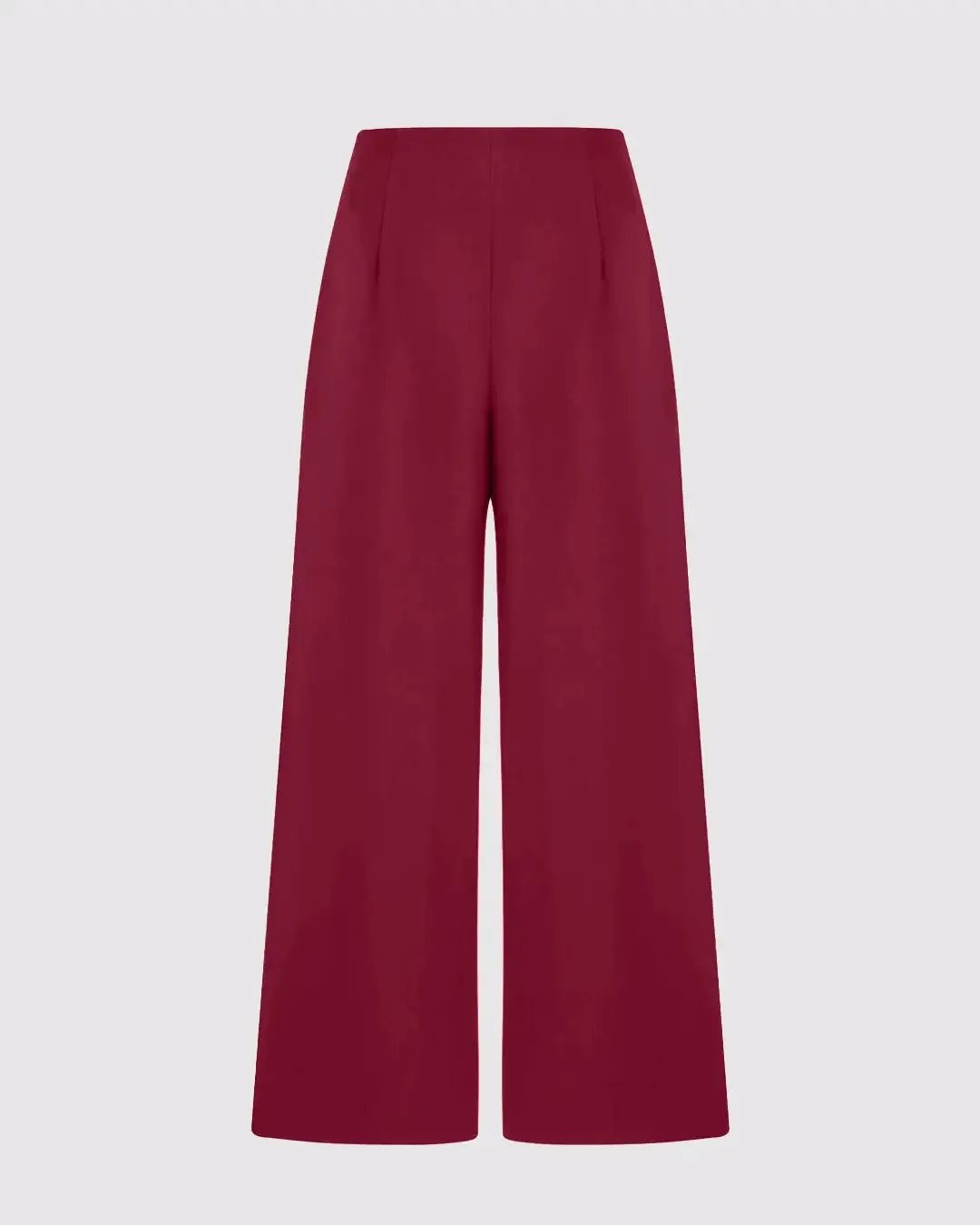 Mid Rise Pleated Wide Leg Trousers Redberry - Image 3