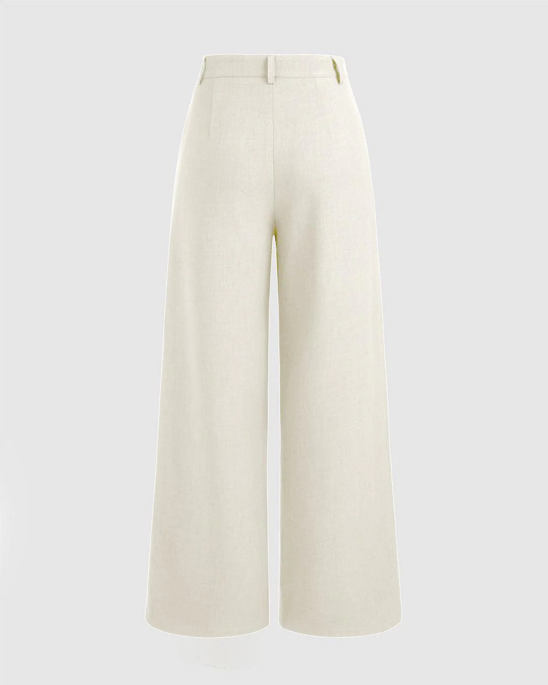 Mid Rise Solid Pocket Straight Leg Trousers In Off-White - Image 3
