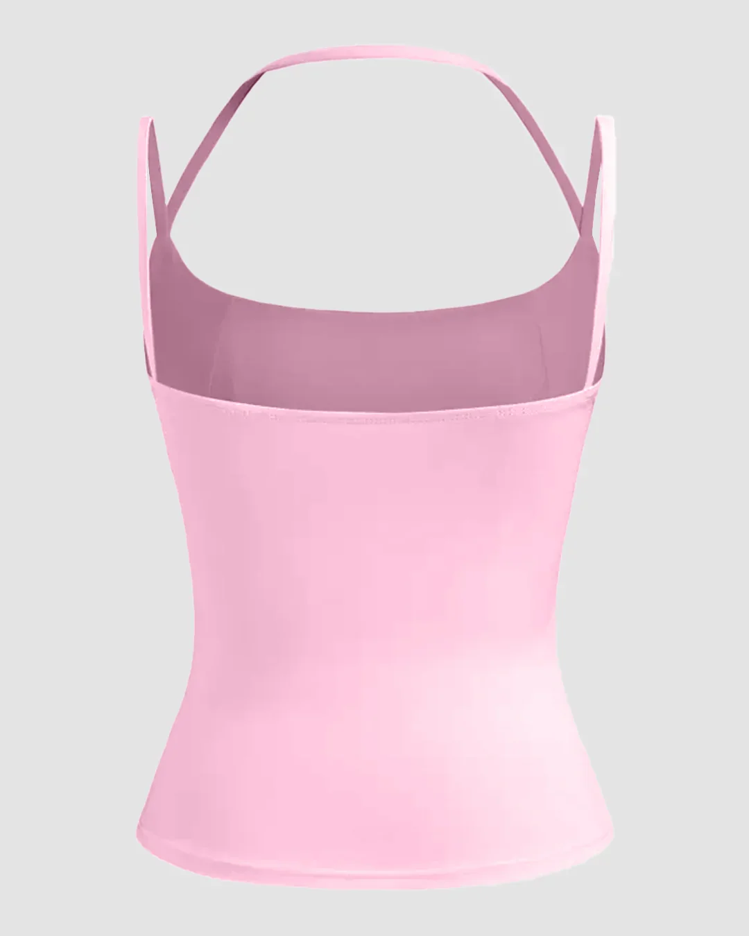 Minimalist Square Neck Cami Top in Prism Pink - Image 2