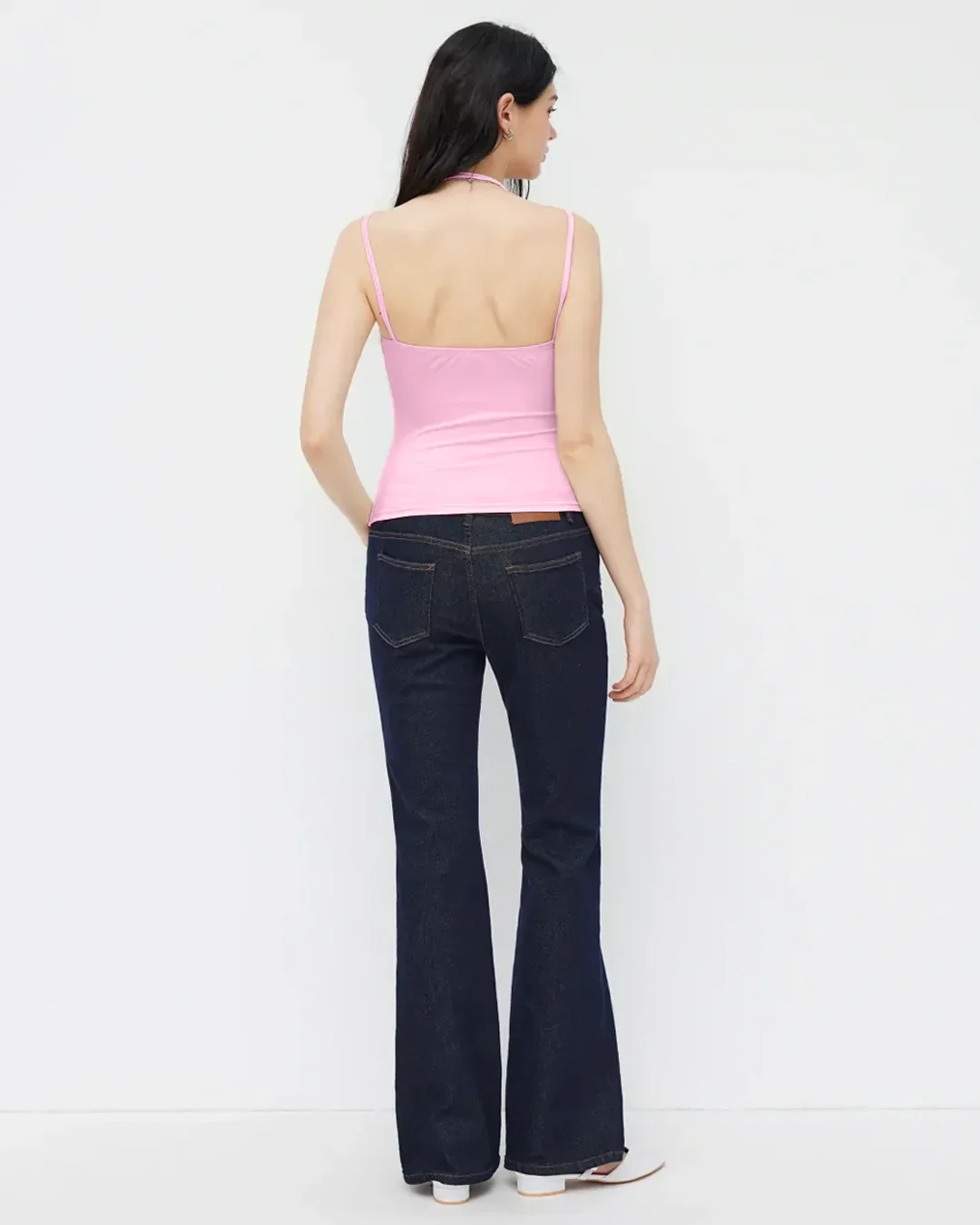 Minimalist Square Neck Cami Top in Prism Pink - Image 5