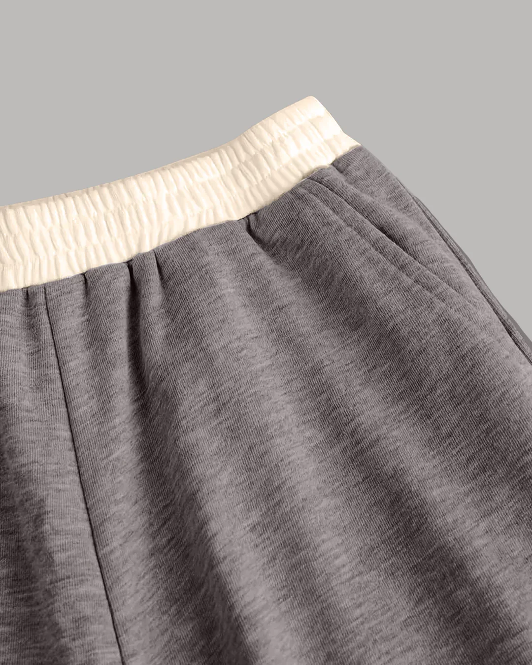 Melange Long Sleeve Fitted Top & Wide-Leg Pants Set - Image 4