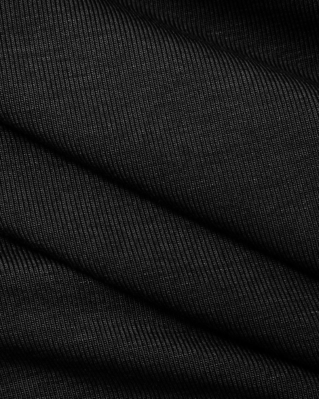 Mock Neck Asymmetric Ruched Tank Top In Black - Image 3