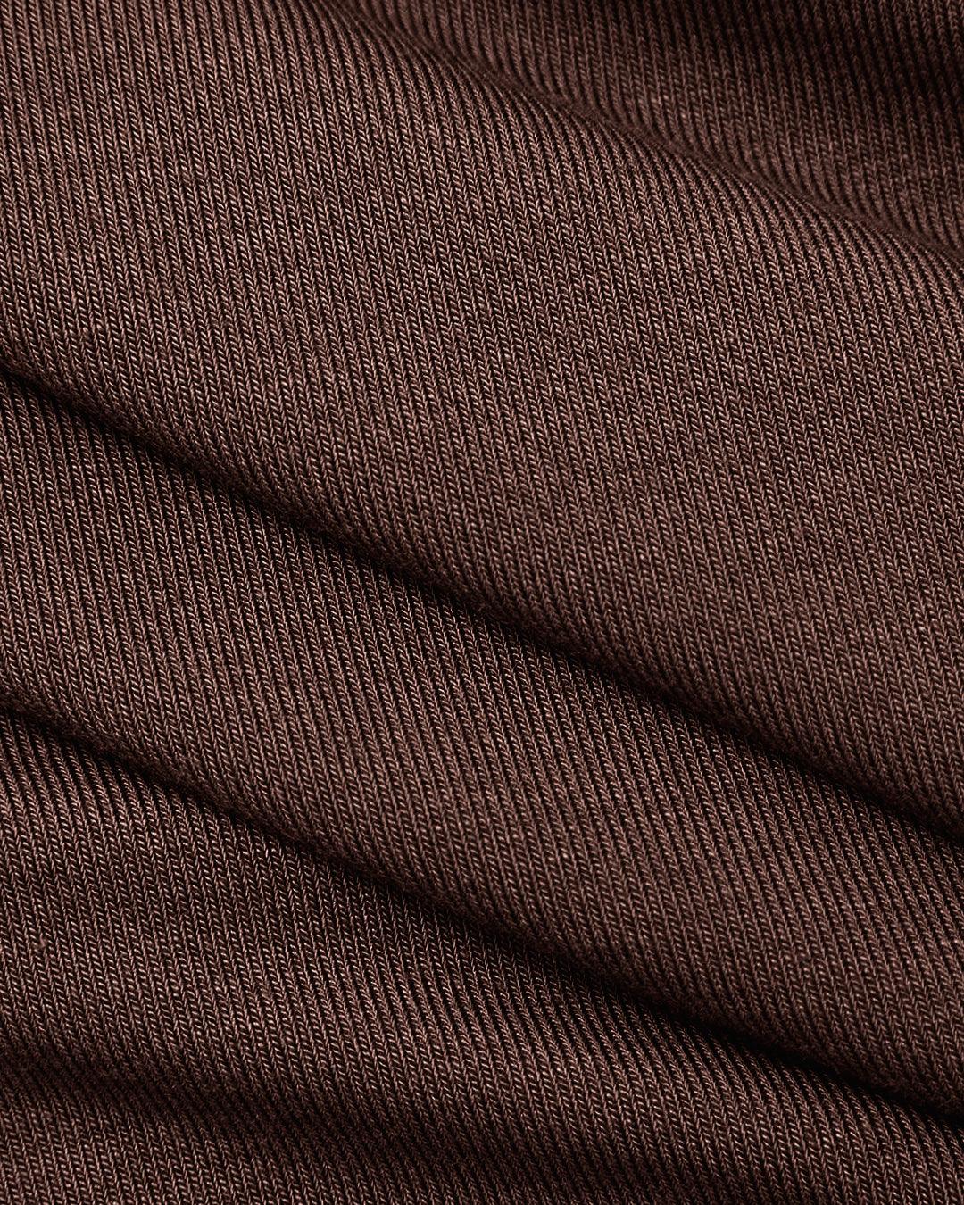 Mock Neck Asymmetric Ruched Tank Top In Chocolate Brown - Image 3